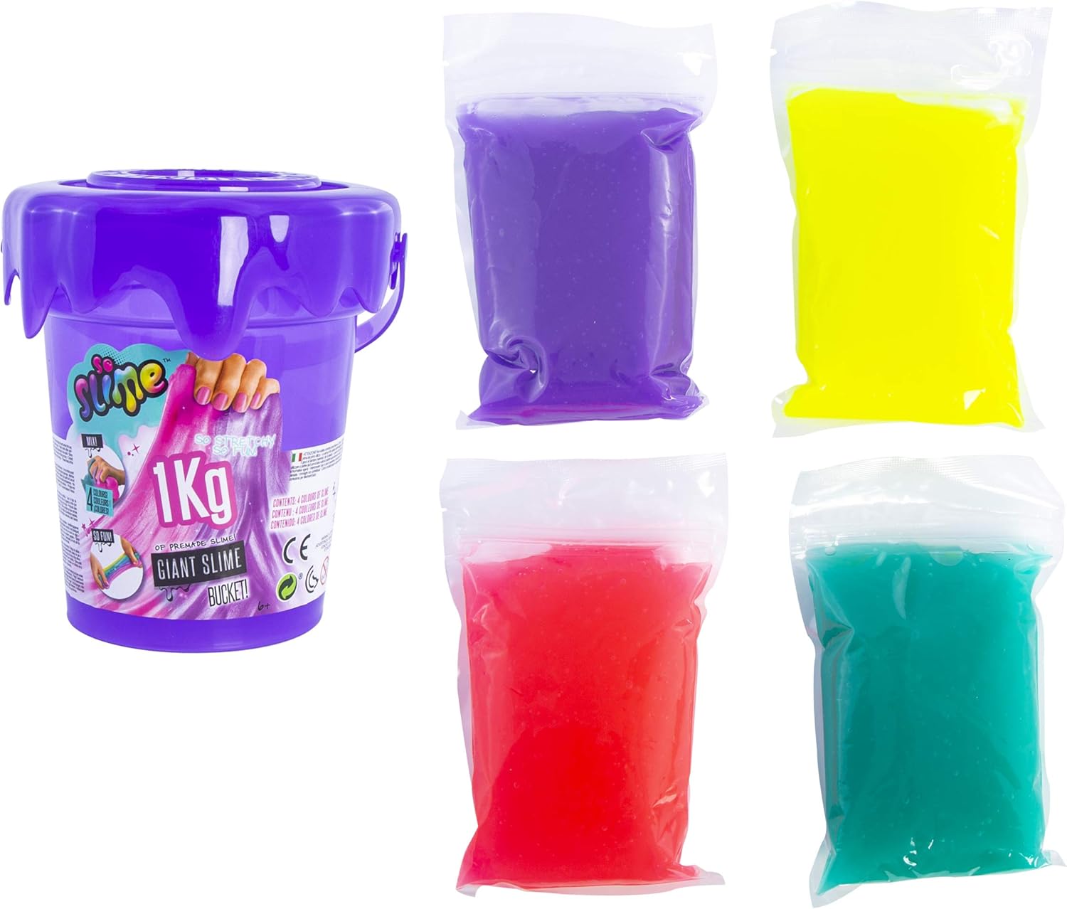 So Slime SSC 122U Giant Slime Bucket - 1kg Sensory Play Set for Kids 6+ 5
