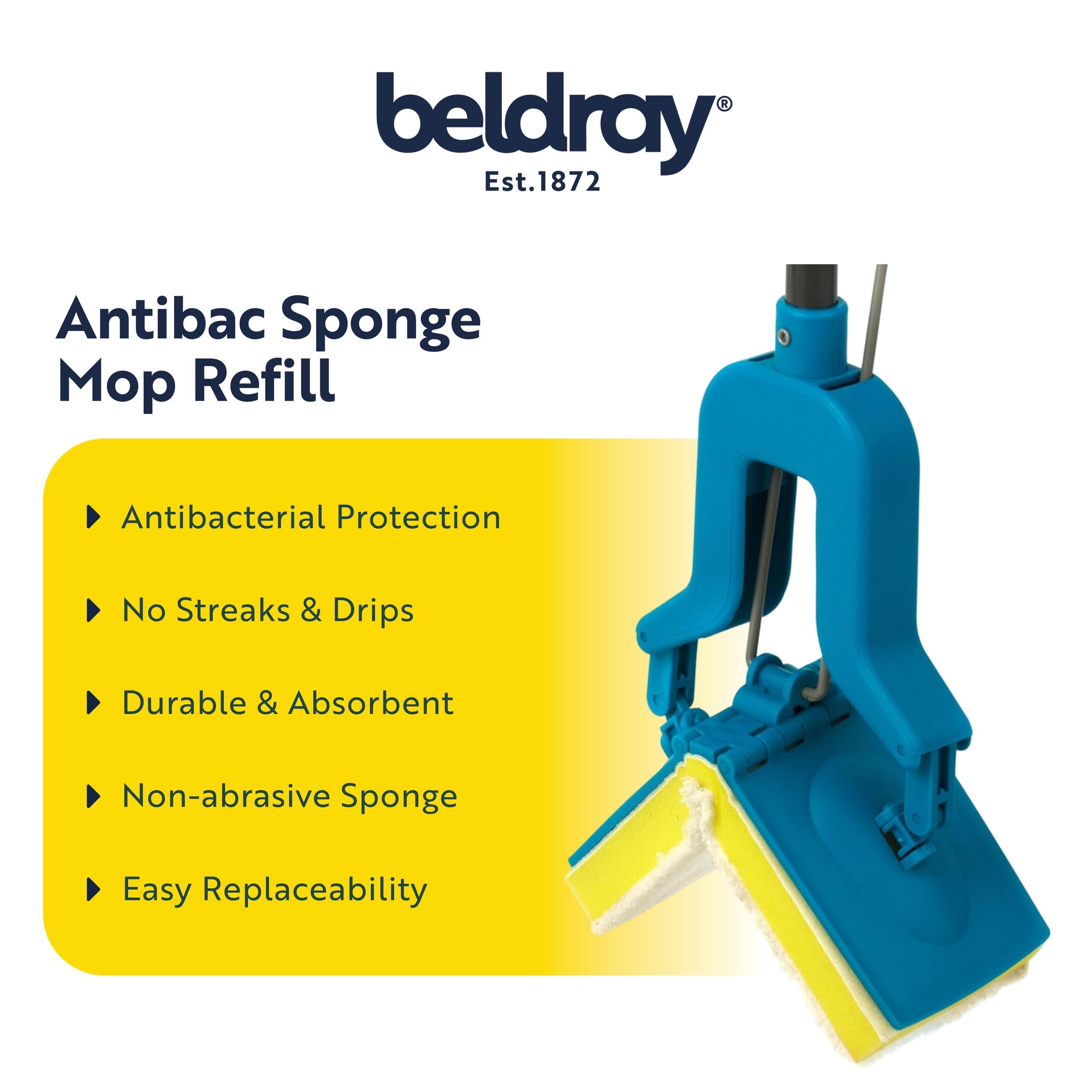 Beldray - LA080813UFEU7 Antibac Refill Head for LA026477PK10UFEU Sponge Mop 6
