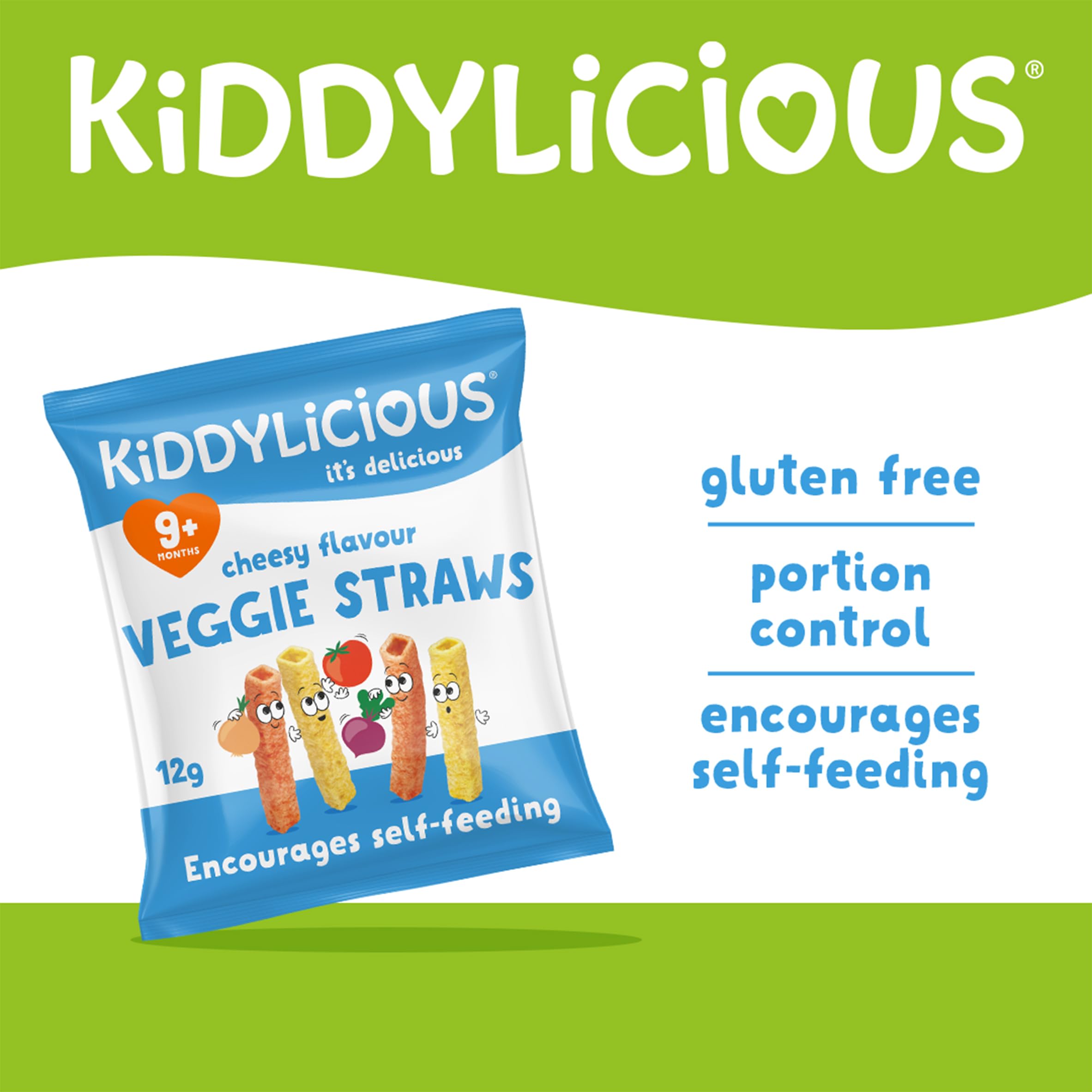Kiddylicious Cheesy Veggie Straws - Natural Flavour Snack for Kids 9M+ 3