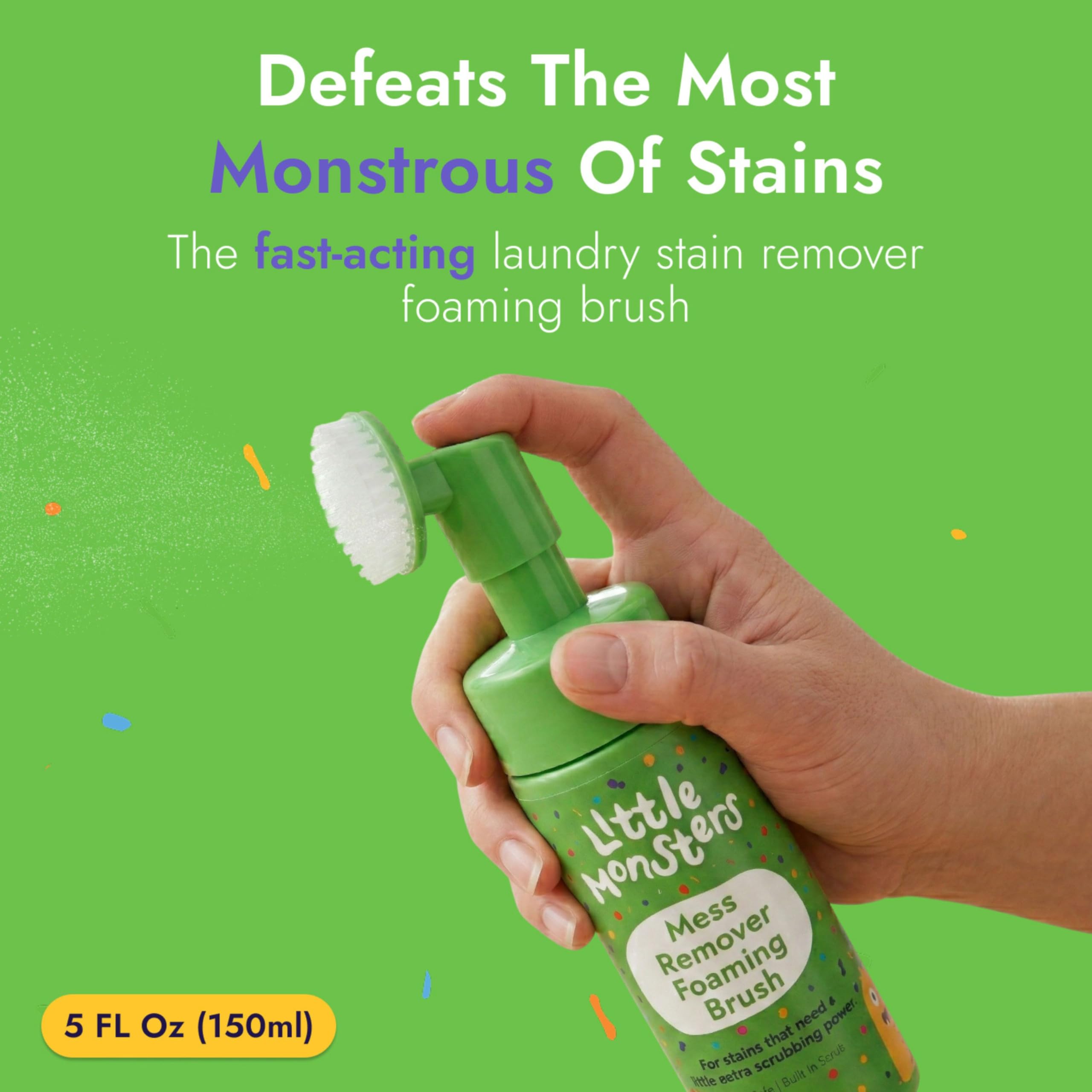 Little Monsters Mess Remover Foaming Brush - Tough Stain Remover | 150ml 2