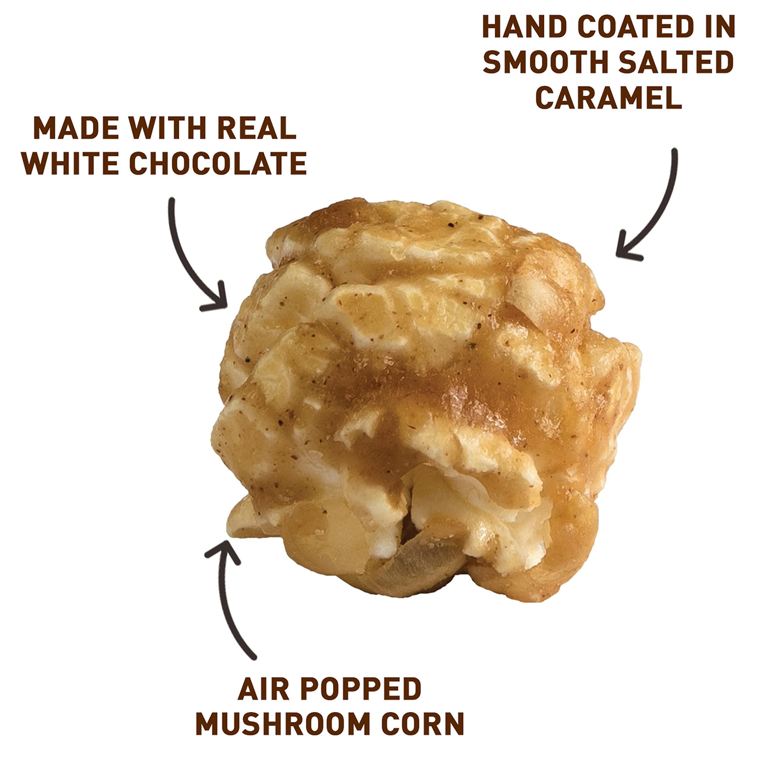 Joe & Seph's White Chocolate Caramel Gourmet Popcorn (80g) - Handmade Air-Popped Sweet Popcorn