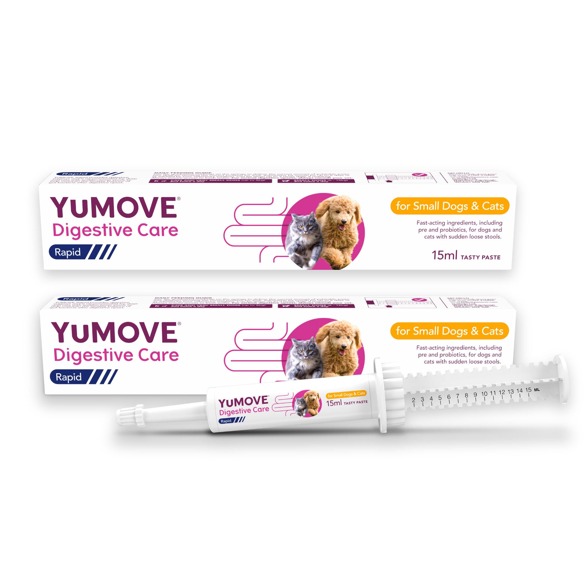 YuMOVE Digestive Care Rapid Paste for Cats & Dogs - Fast-Acting Pre & Probiotic for Loose Stools | 15ml