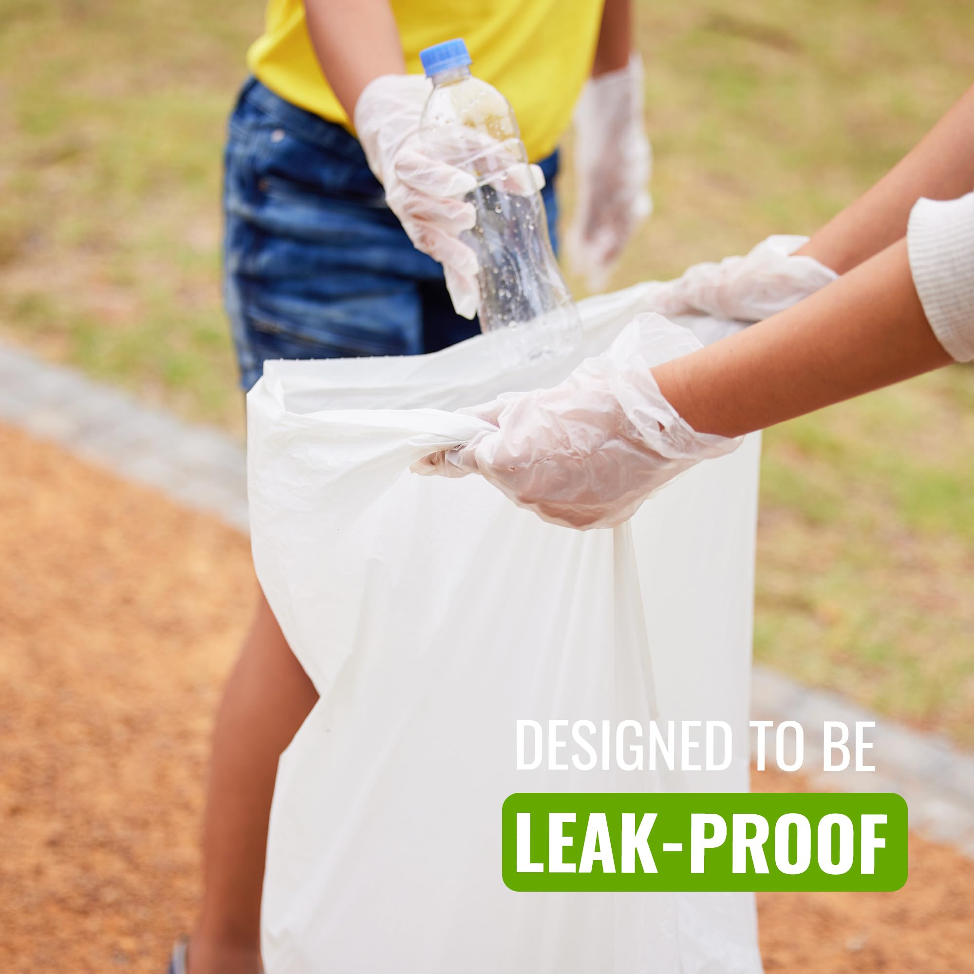 EcoBag 40 Pack Heavy Duty White Bin Liners - 100L - 22 Microns - Extra Strong 11