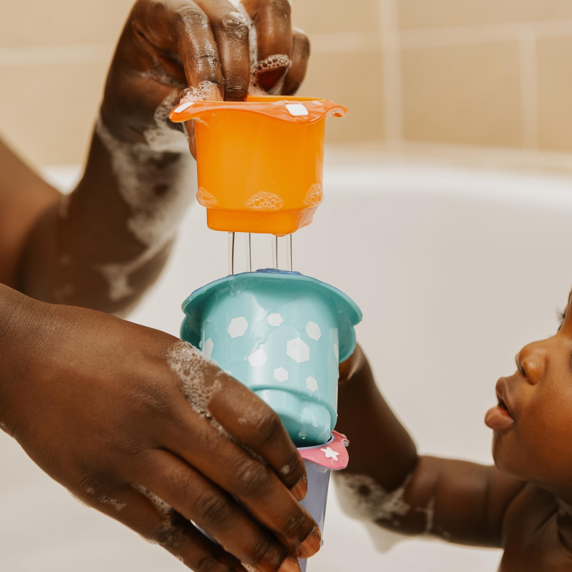 Nuby Splish Splash Stacking Cups - Water Play & Educational Bath Toy 7