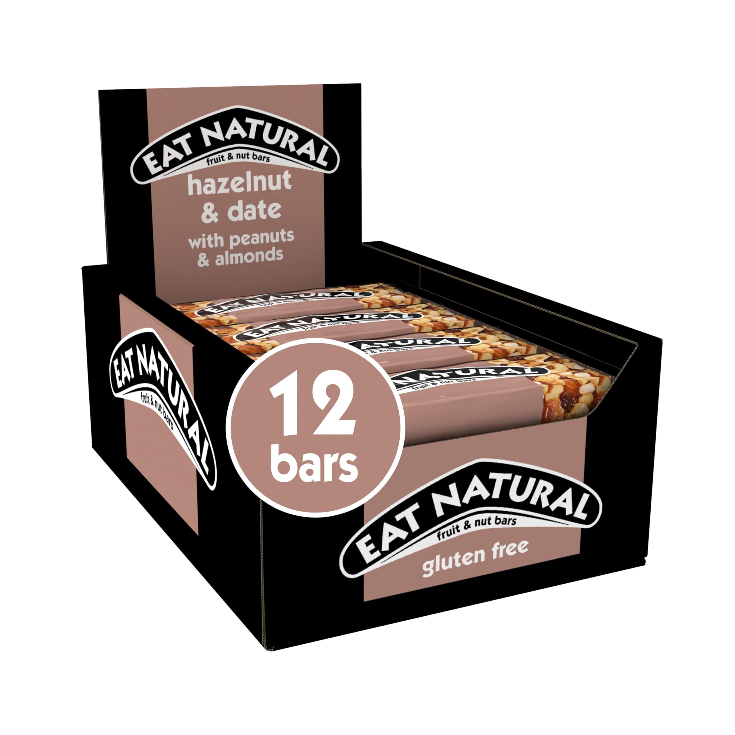 Eat Natural Hazelnut & Date with Peanuts & Almonds Fruit & Nut Bars 12 x 40g