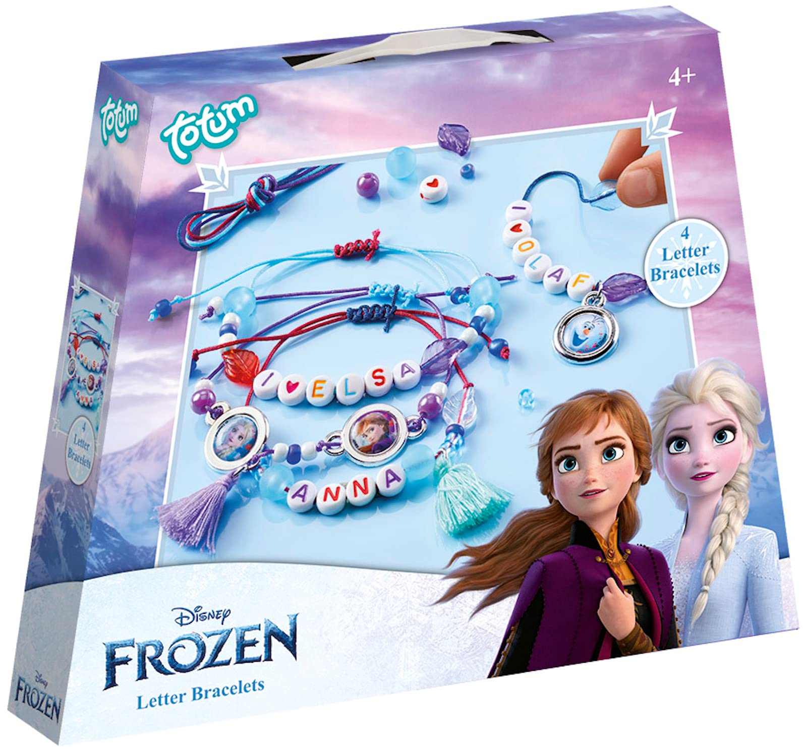 Totum Frozen Letter Bracelet Making Kit | Anna, Elsa & Olaf Motifs | Ages 4+ | 681460