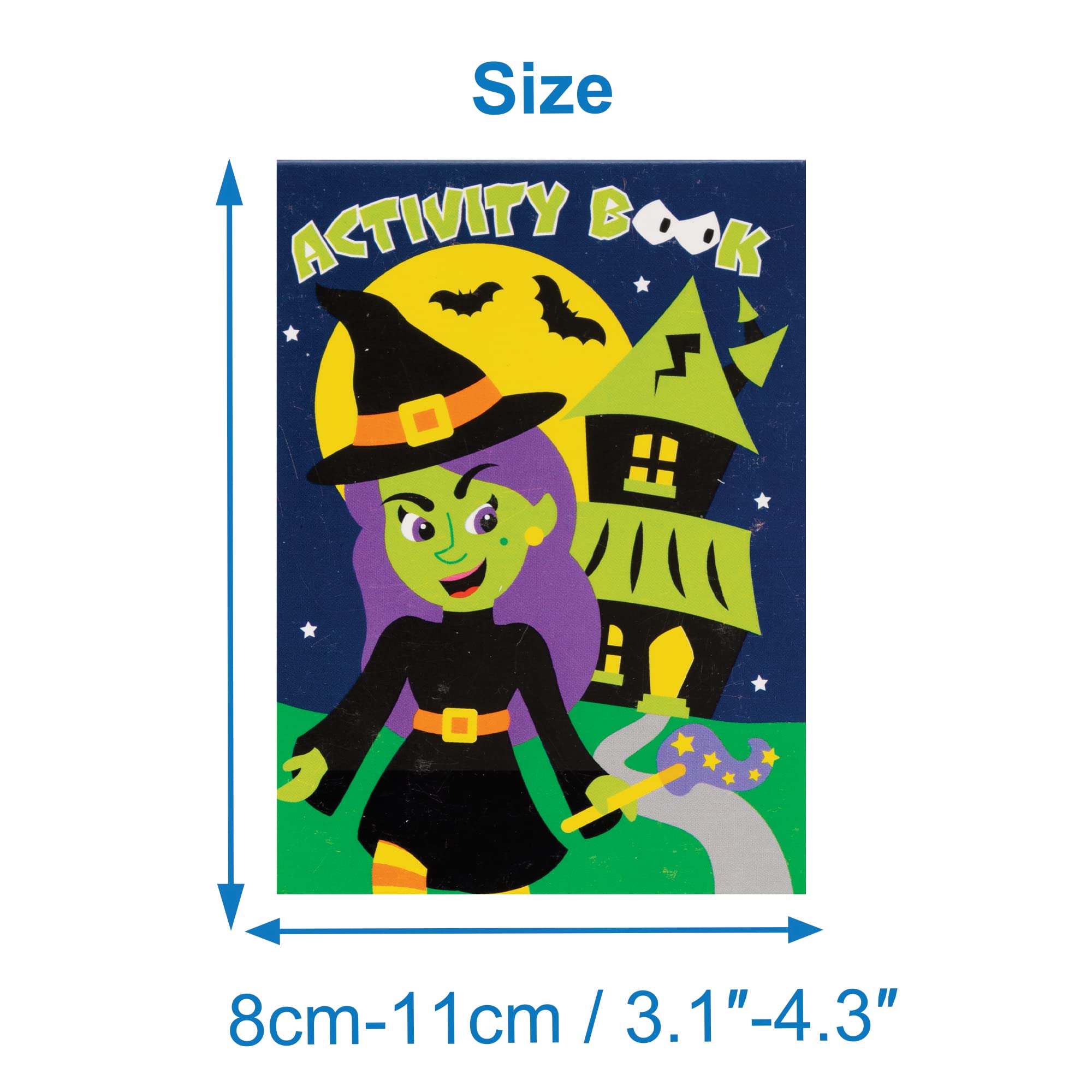 Baker Ross FE776 Halloween Mini Activity Book - 12-Pack Puzzle Books for Kids, Party Bag Fillers