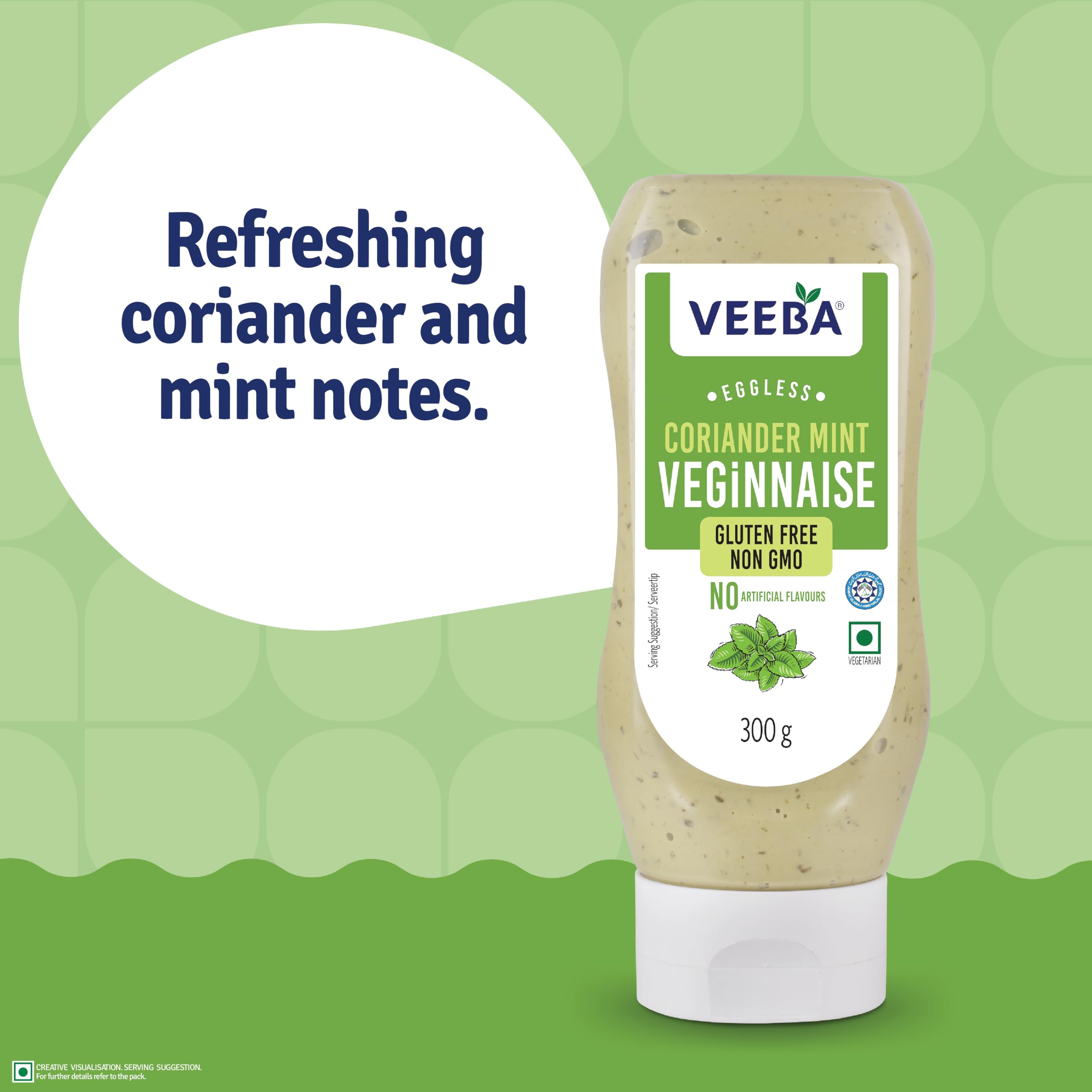 Veeba Coriander Mint Veginnaise - Eggless Mayonnaise | 300g 5