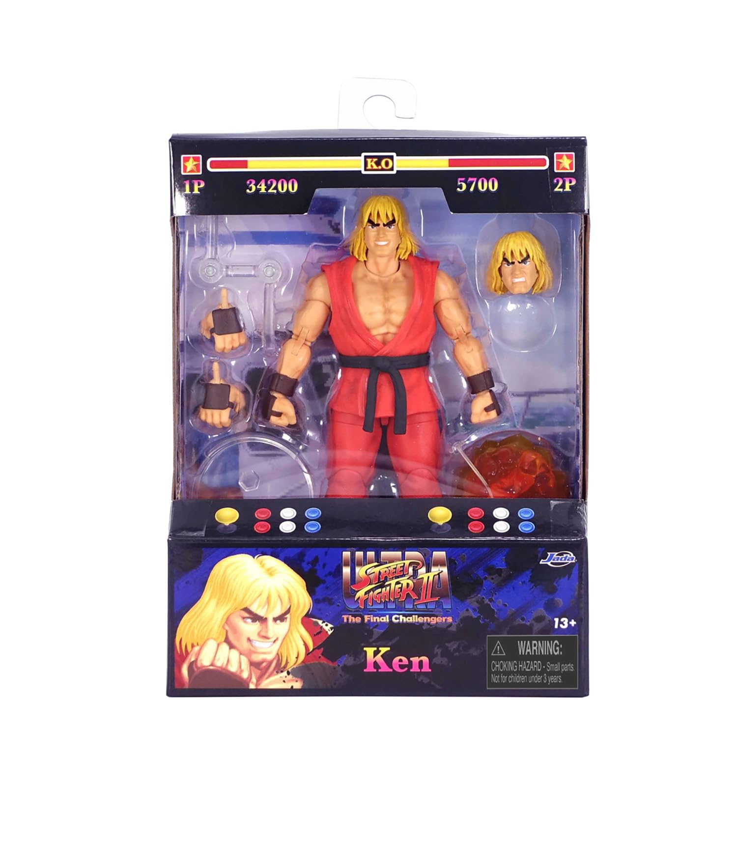 Jada Ken Masters Street Fighter 6" Deluxe Collector Action Figure | 15cm | Unisex Children 6
