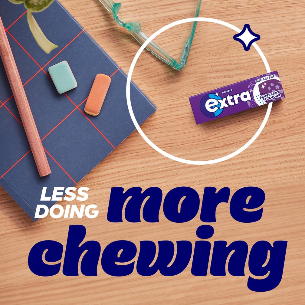 Extra Blueberry Flavour Sugar Free Chewing Gum - 30 Packs (10 Pieces Each) 9