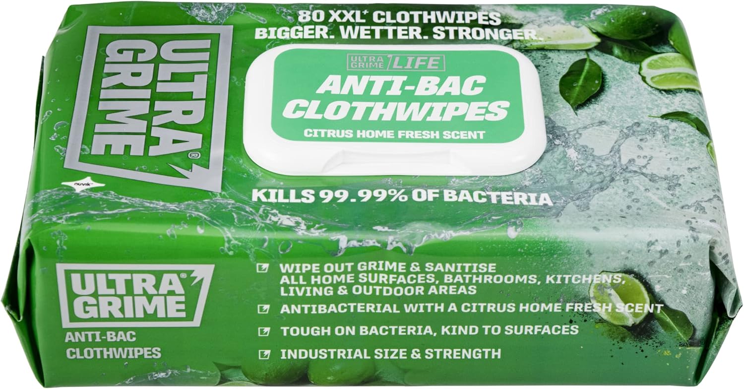 UltraGrime - Multi-Purpose Anti-Bacterial Cleaning Wipes 80-Pack