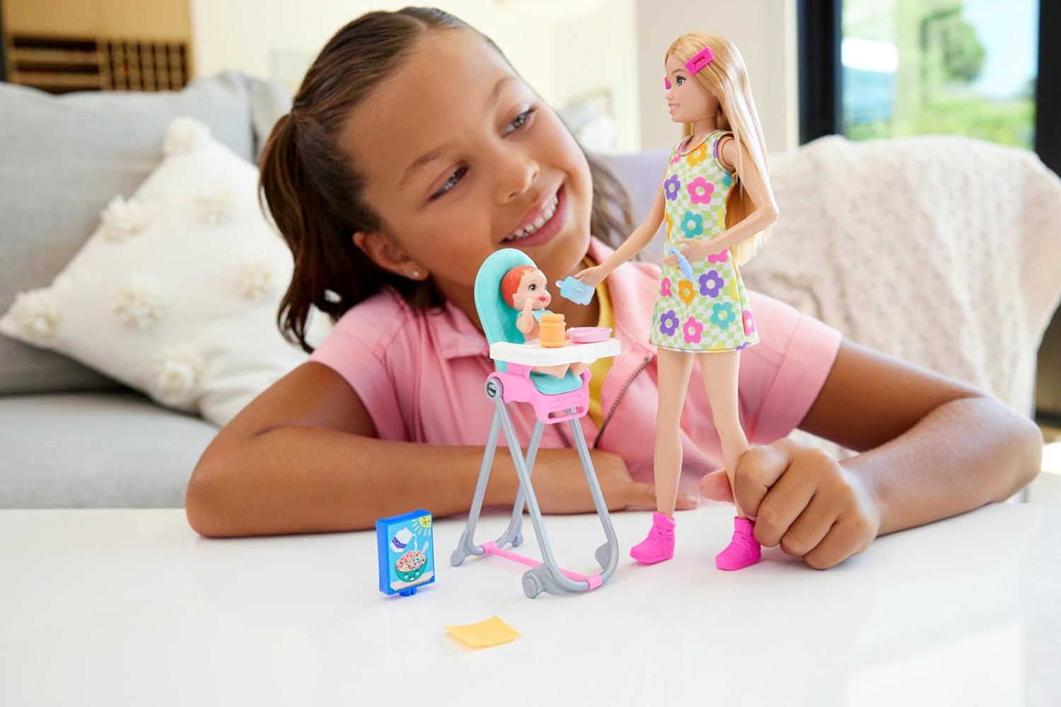 Barbie Skipper Babysitters Inc. Doll & Playset - 10-Piece Interactive Feeding Set for Kids 5