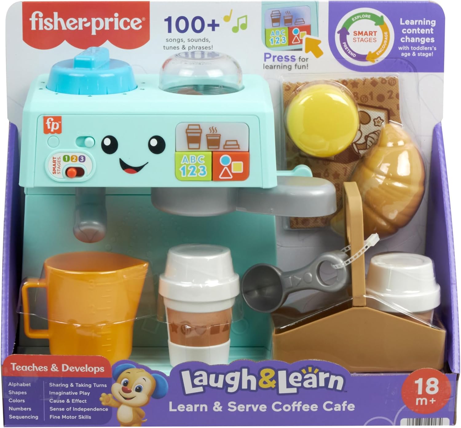 Fisher-Price Learn & Serve Coffee Café Playset - Interactive Toddler Toy with Smart Stages 3
