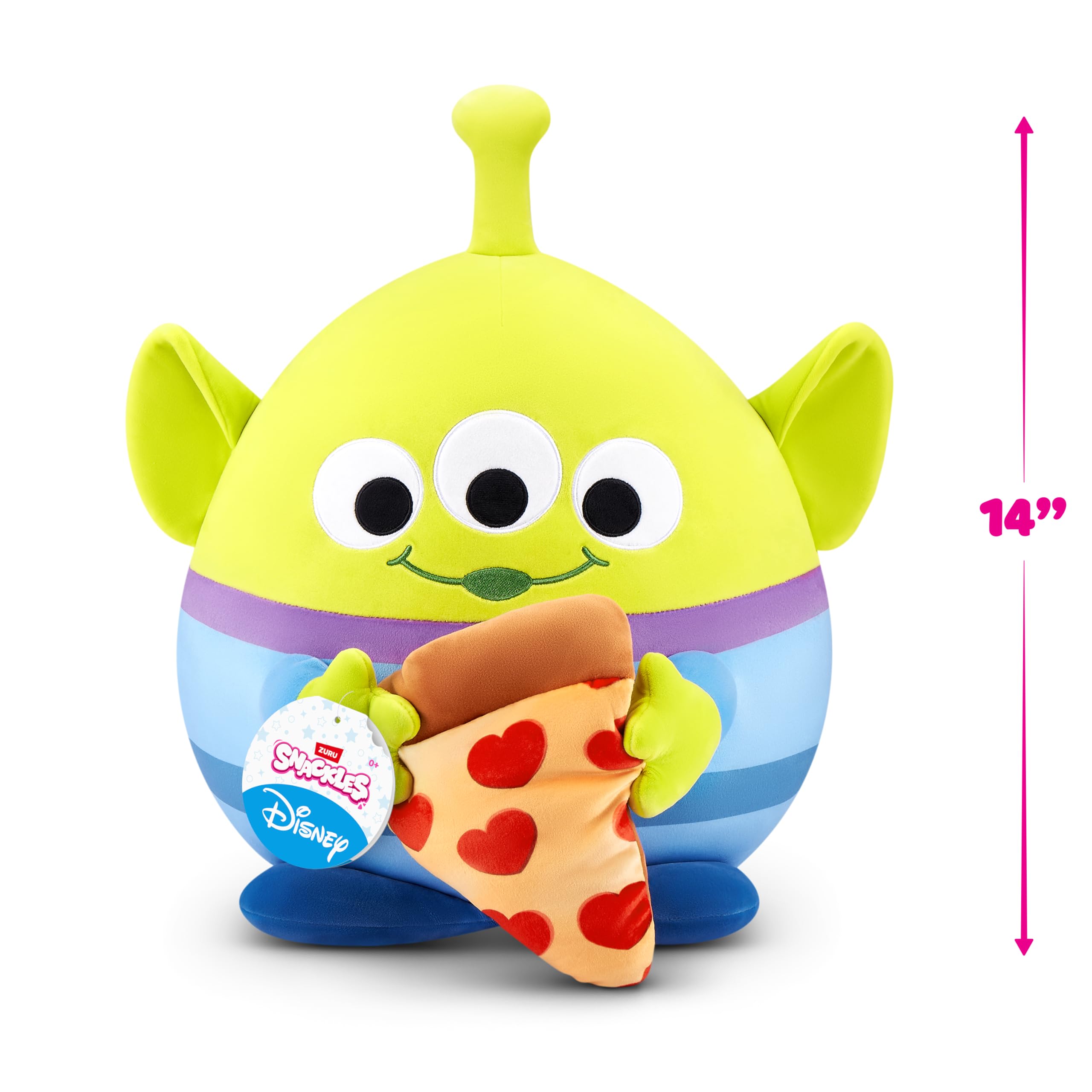 Snackles Disney 14-inch Plush (Alien) by ZURU - Super-Soft Stuffed Animal with Snack Accessory