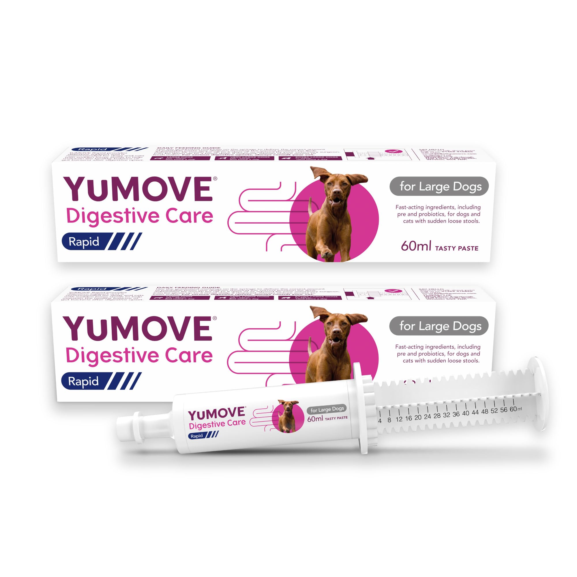 YuMOVE Digestive Care Rapid Dog Pre and Probiotic Paste for Gut Health | 2 Pack | 120ml Total