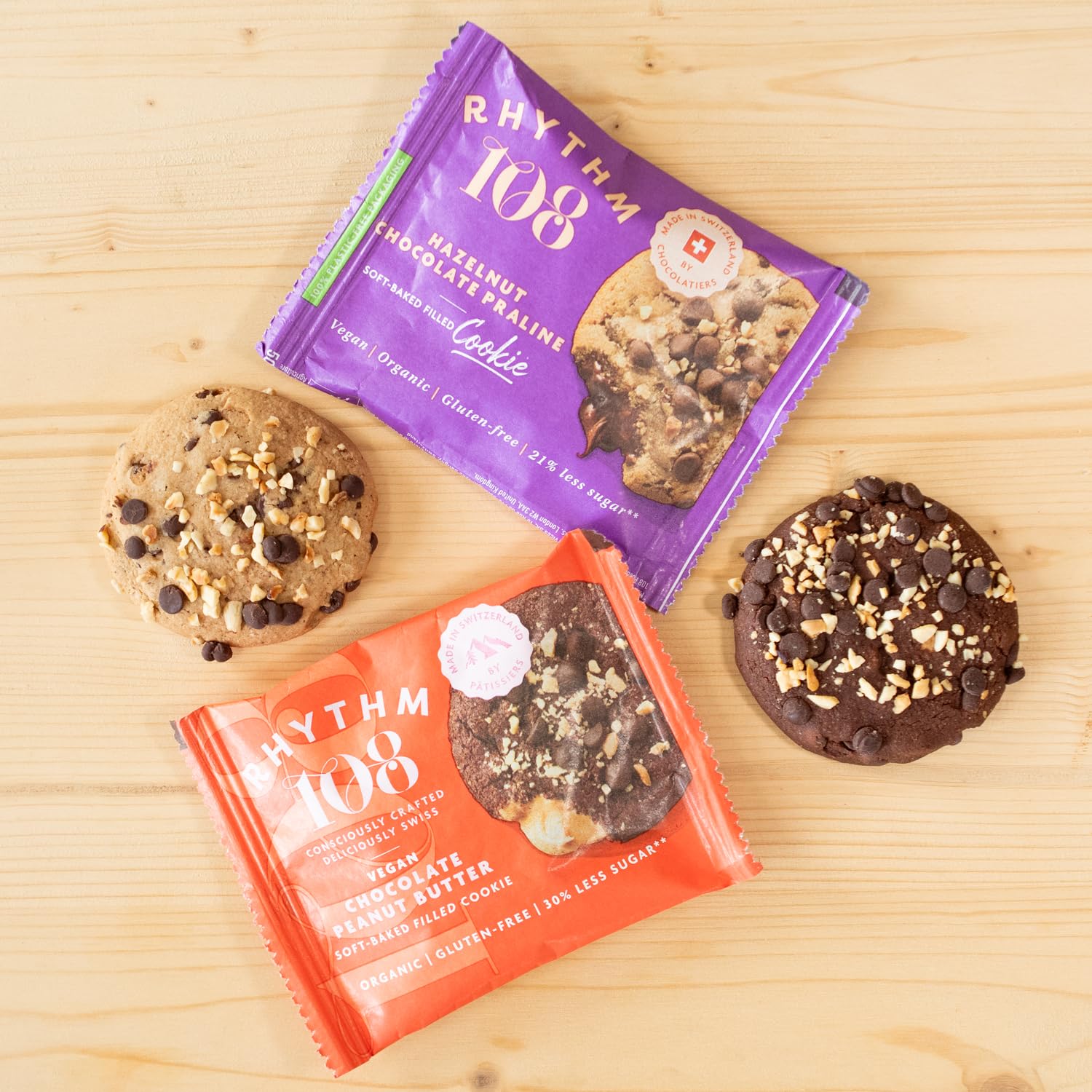 Rhythm 108 Swiss Organic Vegan Hazelnut Chocolate Praline Soft-Baked Cookie 4