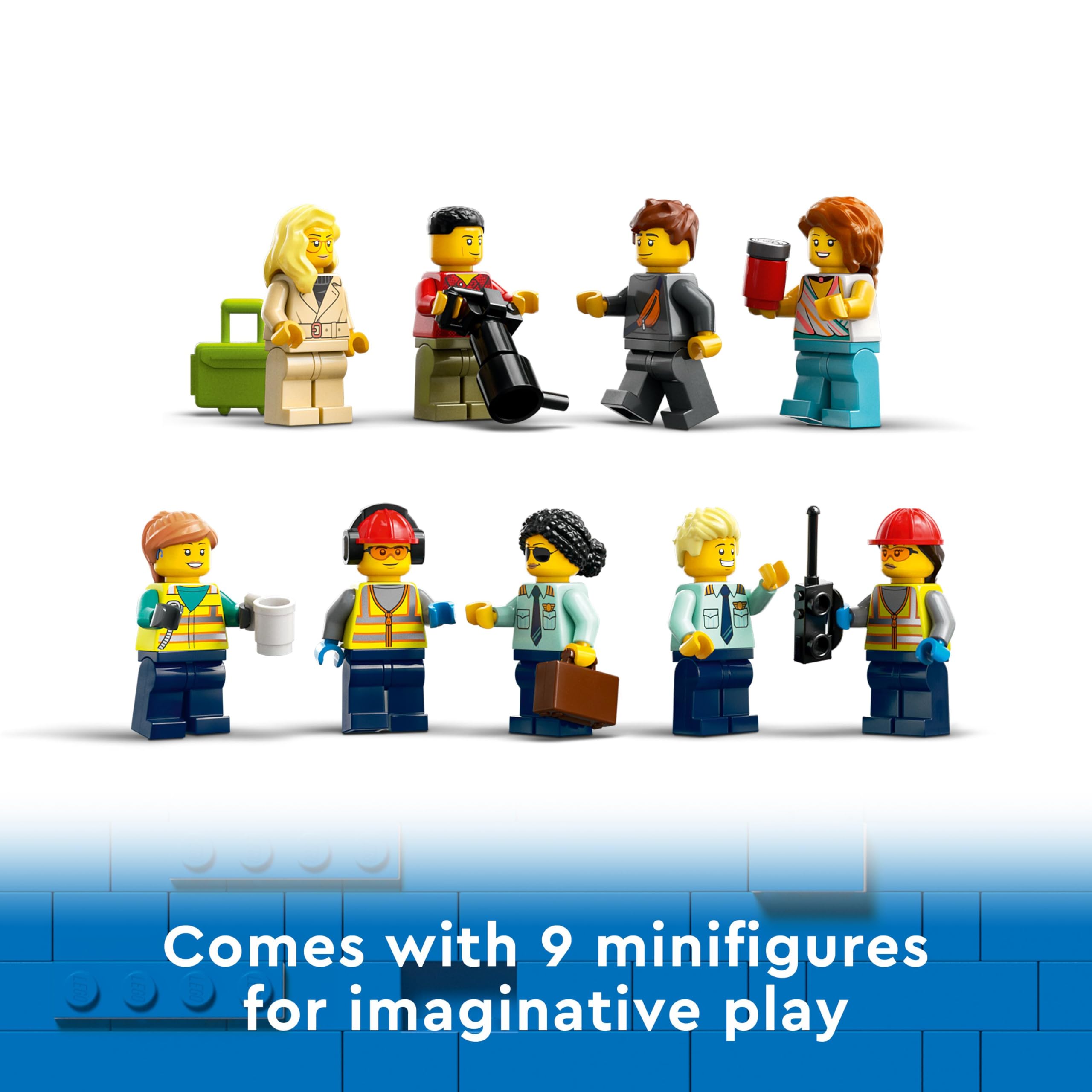 LEGO City Passenger Aeroplane Toy Set - 913-Piece Building Kit with 9 Minifigures & Airport Vehicles 8