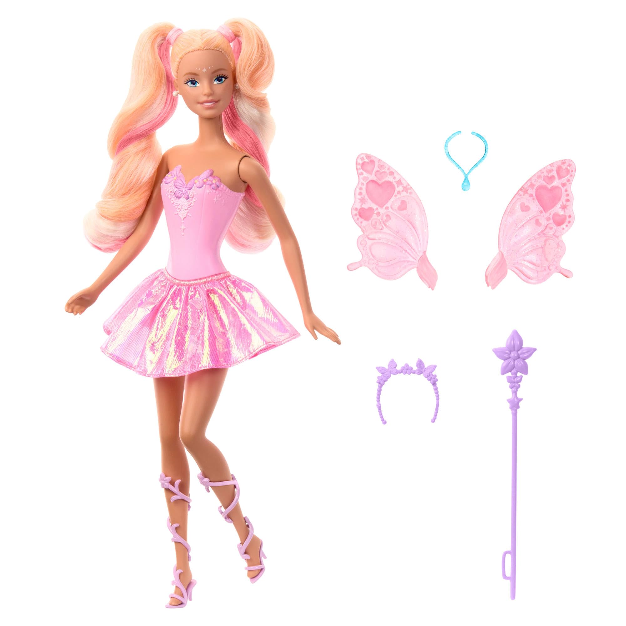 Barbie Fairy Doll with Color-Changing Wand & Fashion Accessories - Ages 3+ 5