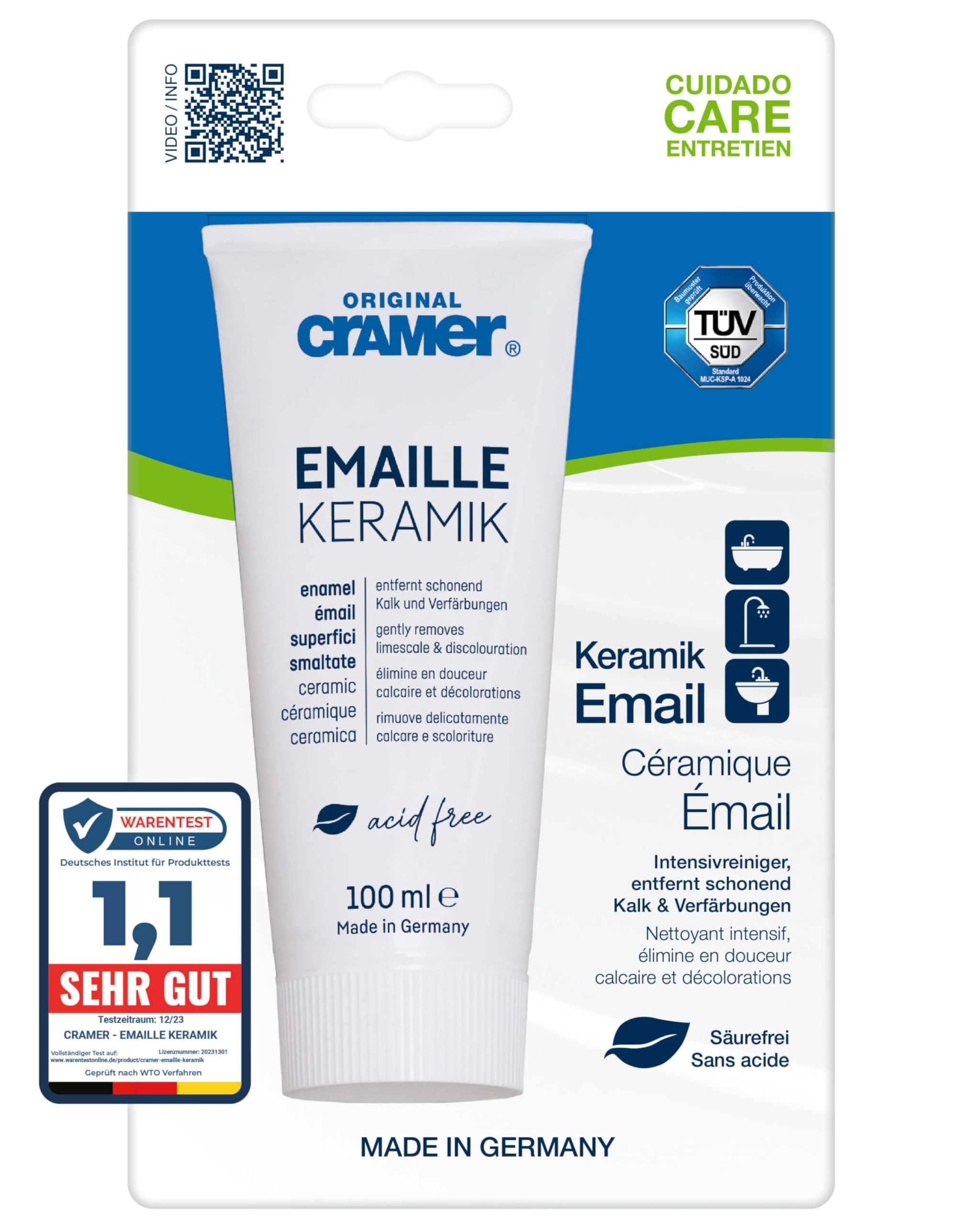 Cramer Enamel Cleaner - Acid-Free Gentle Cleansing | 100 ml | Paste