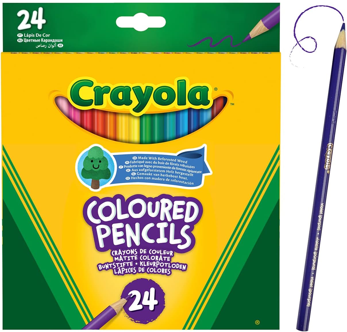 Crayola 24 Coloured Pencils - Pre-Sharpened Art Supplies for Kids