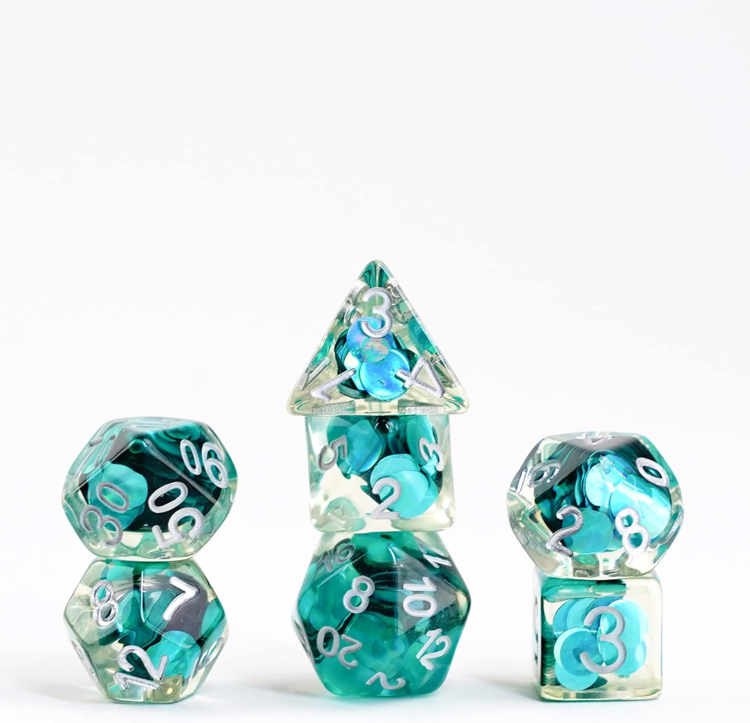 Metallic Dice Games Mermaid Scales 16mm Resin Polyhedral Dice Set