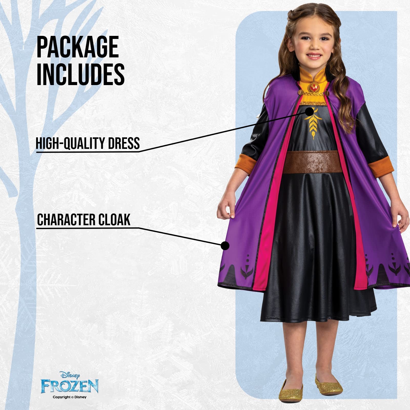 Disguise Anna Costume - Traveling Classic Dress Up for Girls 10
