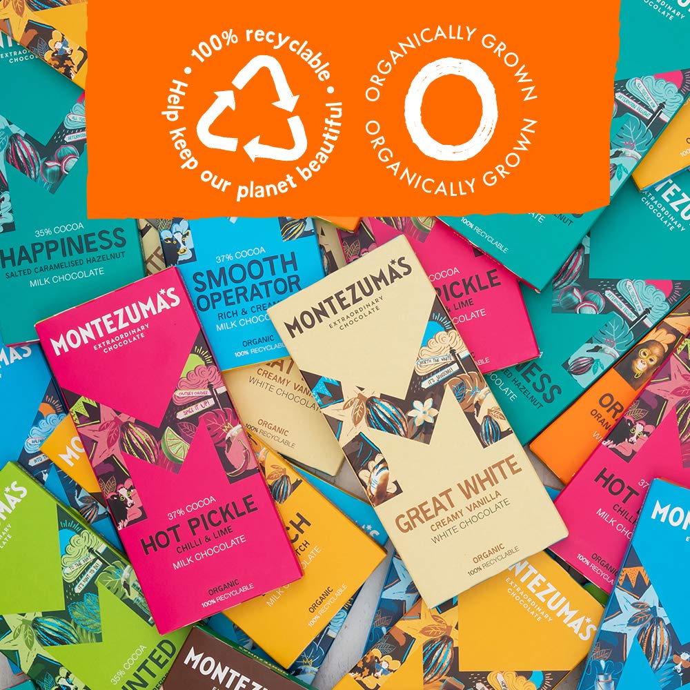 Montezuma - Hot Pickle 37% Kakao Milchschokolade mit Chili &amp; Limette, Bio Glutenfreier Riegel (90g) 7