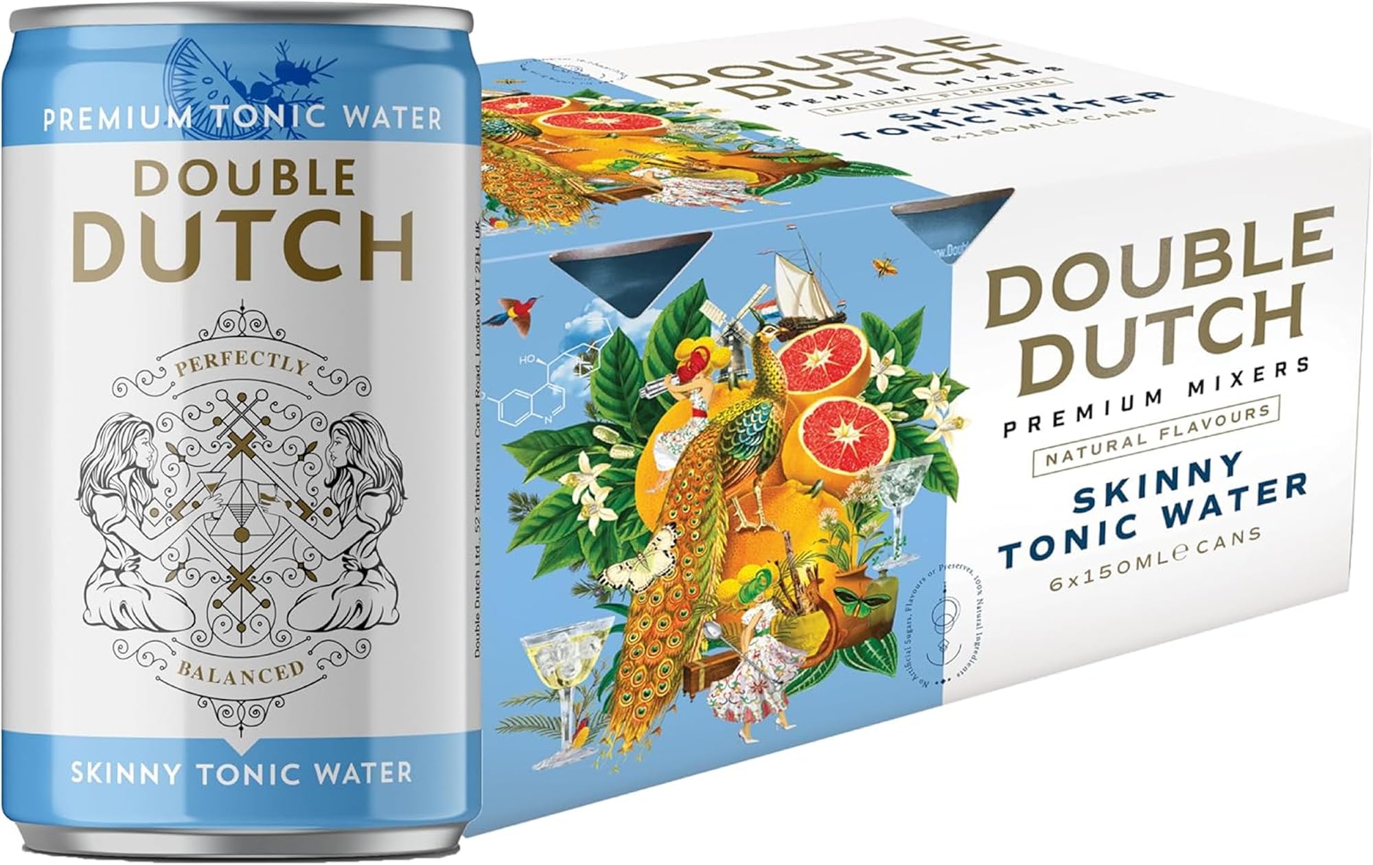 Double Dutch Skinny Tonic Water - Low Calorie, Natural Ingredients | 150 ml (Pack of 6) 1