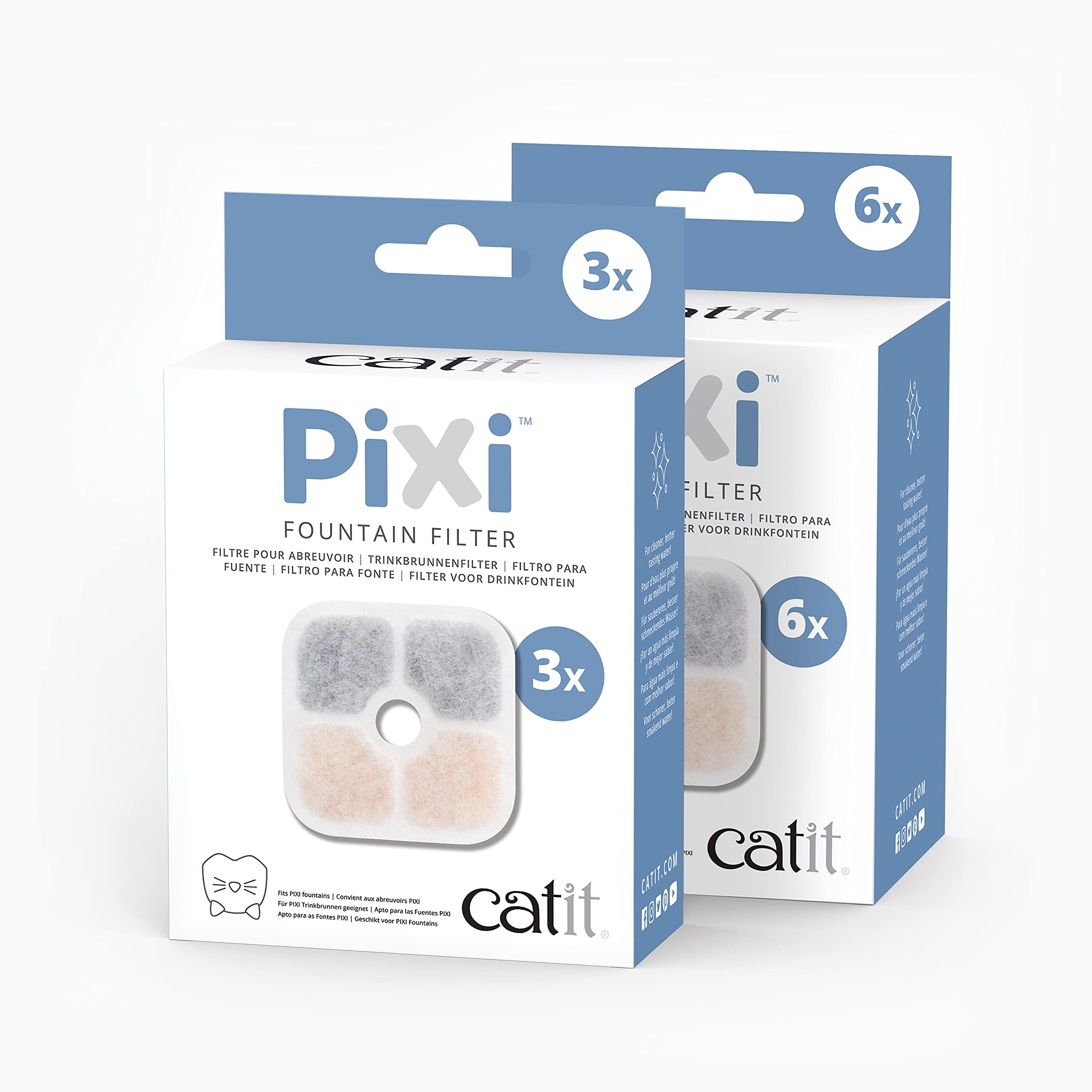 Catit Genuine PIXI Water Fountain Filter Cartridges - 3 Pack | Advanced Filtration 5