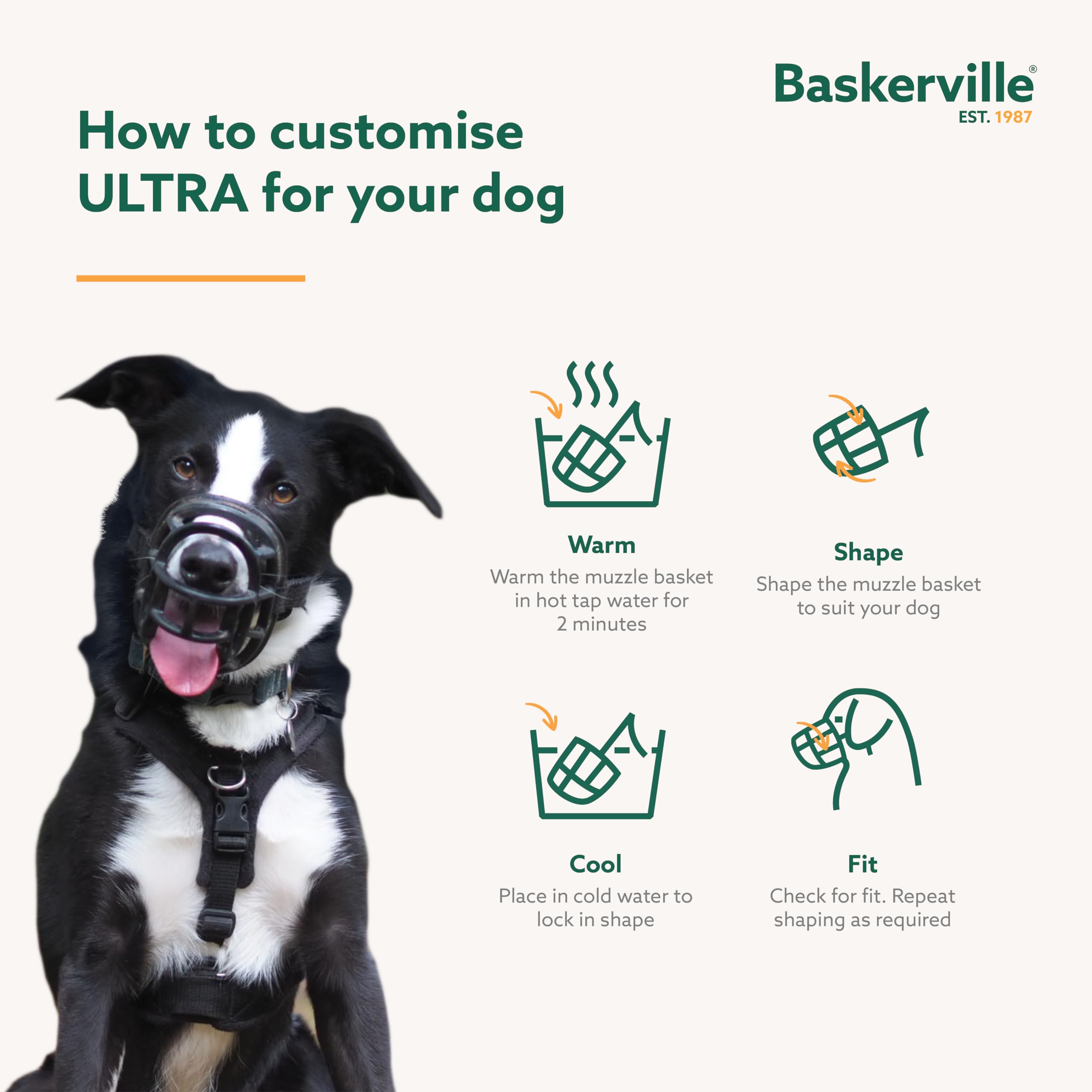 Baskerville ULTRA Muzzle - Patented Humane Design, Breathable, Safe Bite Prevention | Size 6 4