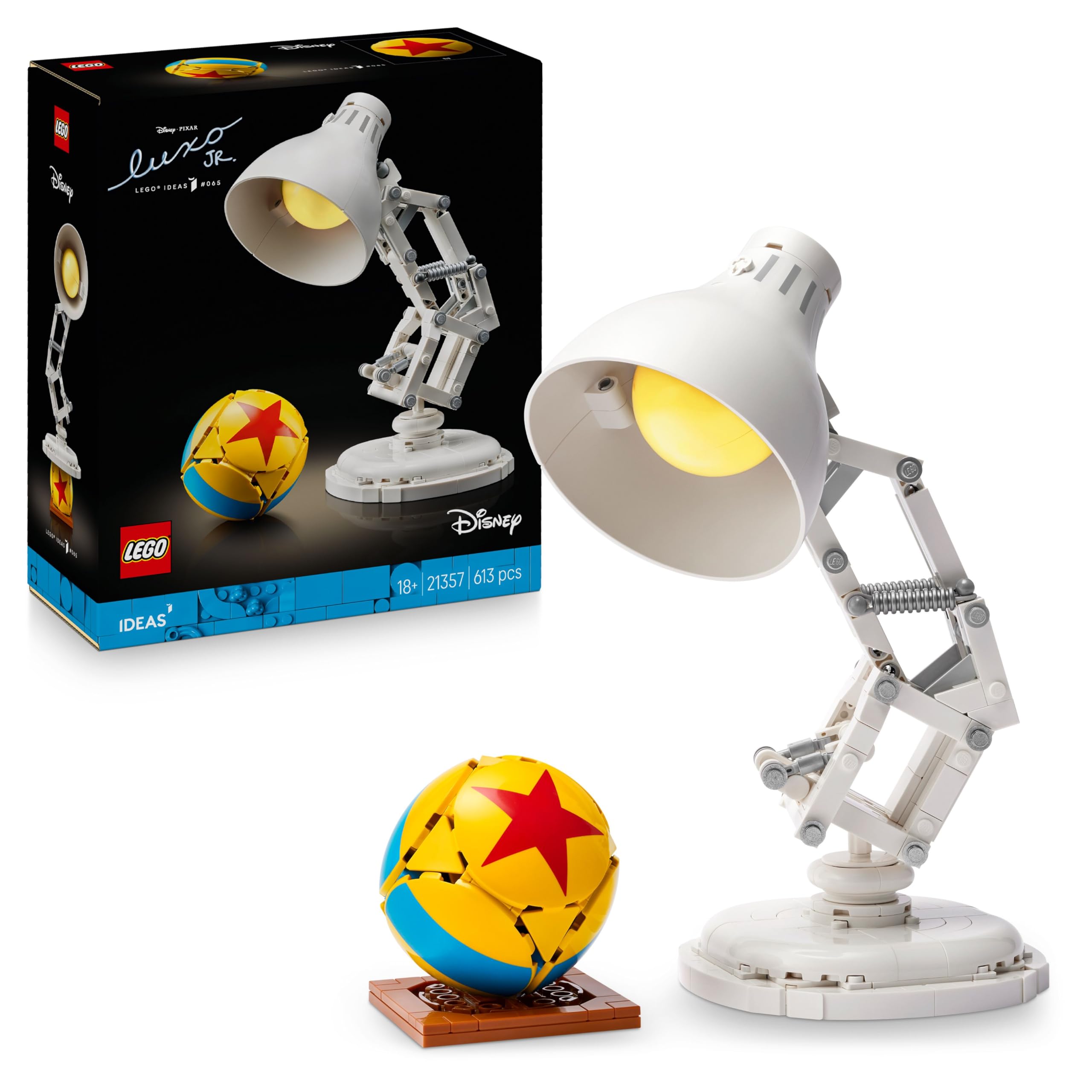 LEGO Ideas Disney Pixar Luxo Jr. Lamp Building Set - 613-Piece Collectible Model for Adults