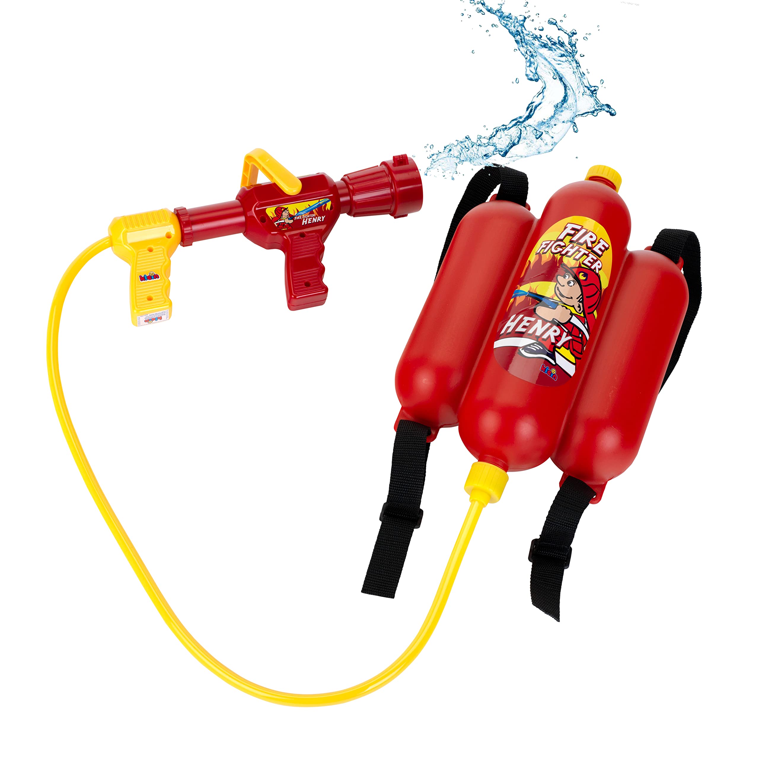 Theo Klein Firefighter Henry Water Spray Backpack Water Gun | 2L Tank | Ages 3+