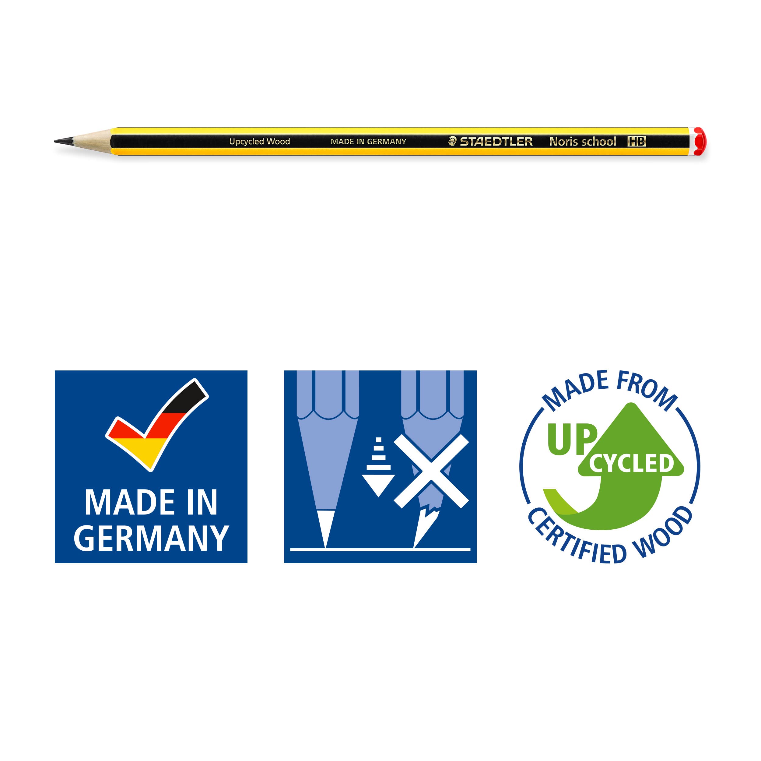 STAEDTLER Noris School Graphite Pencils 121-SBK10 - HB Hardness, Break-Resistant | Pack of 10 5