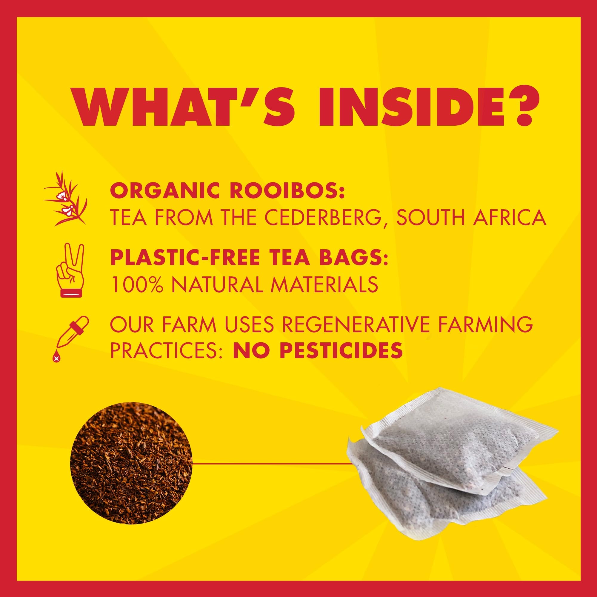 BOS Organic Rooibos Caffeine Free Tea Sachets Tin - 40 Bags, 100g | Antioxidant Support 3