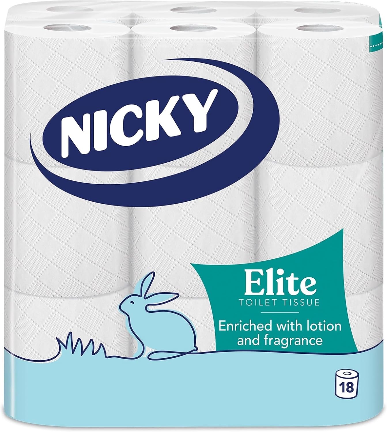 Nicky Elite Scented Toilet Tissue - 18 Rolls, 3-Ply Talc Fragrance, FSC-Certified