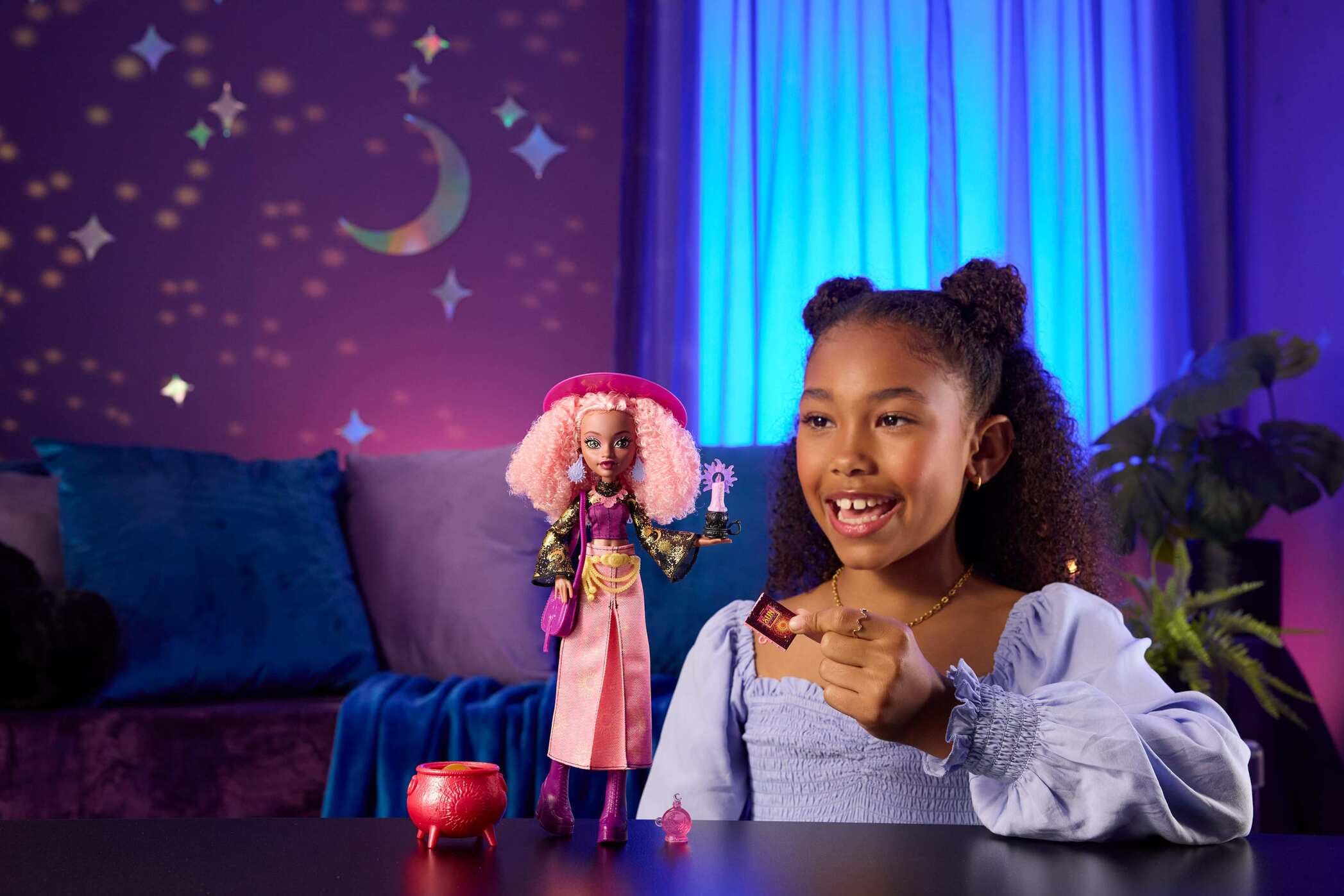 Monster High Rae Lumina Moonspell Magic Doll - Ages 4+ | Multicolor | Plastic