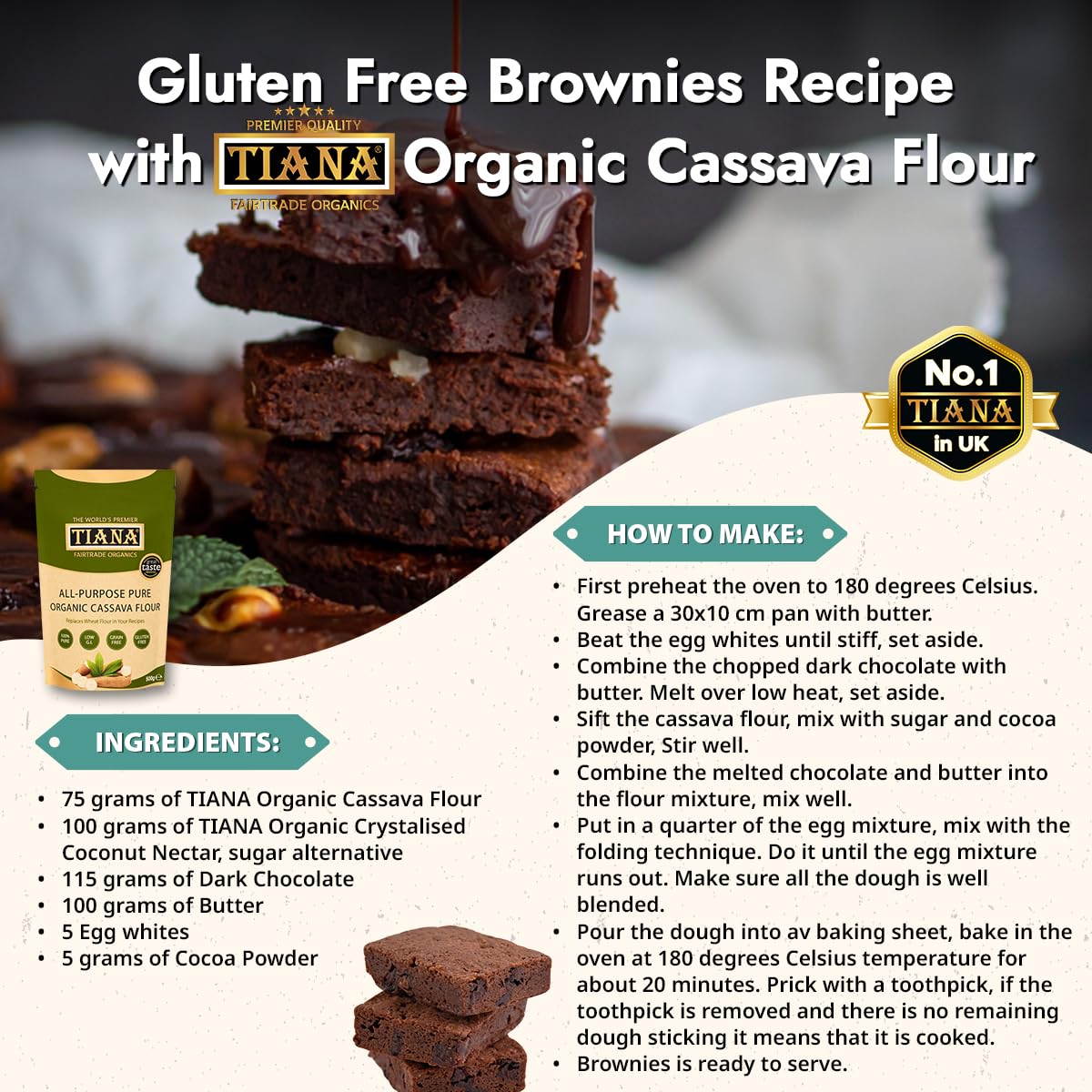 TIANA Organic Gluten-Free Cassava Flour 500g - 1:1 Wheat Flour Substitute 8