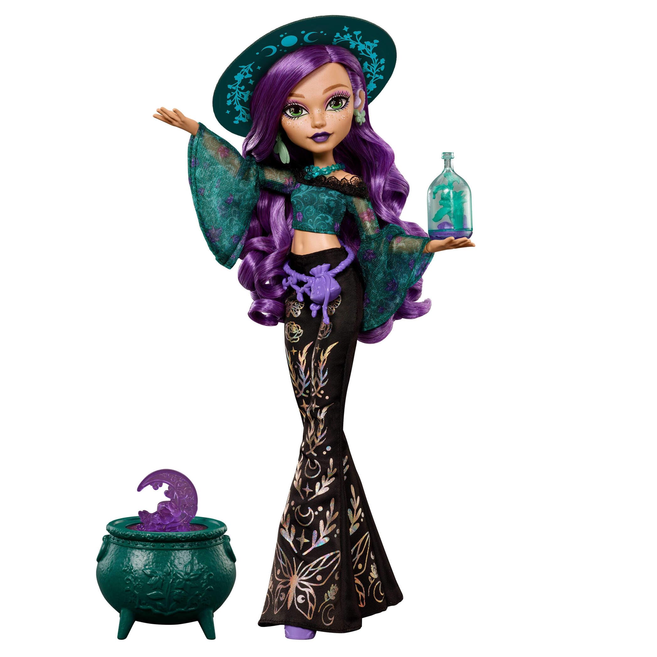 Monster High Moonspell Magic Willow Thorne Doll - Nature Witch, Includes Hearing Aid & Cauldron Surprise