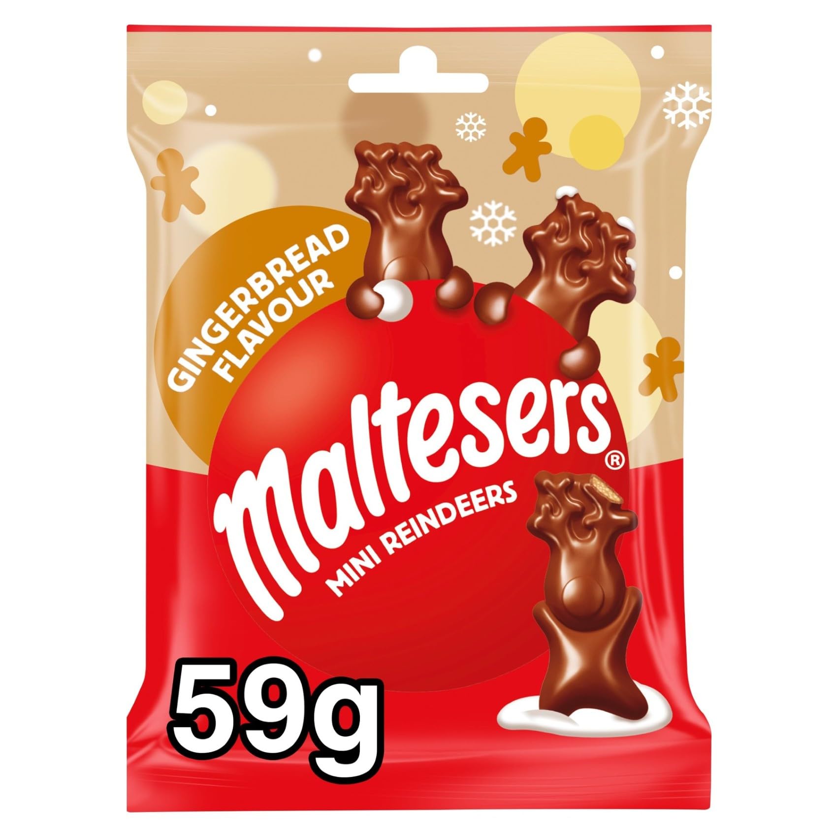 Maltesers Mini Reindeers Gingerbread Flavour Milk Chocolate Treats 59g