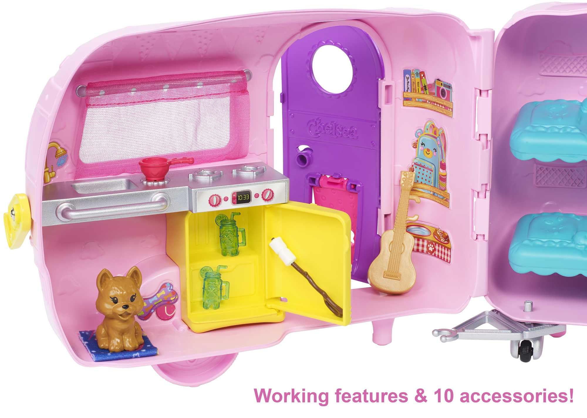 Barbie Club Chelsea Camper Playset - Vehicle, Doll, Puppy & 10 Accessories for Ages 3+ 10