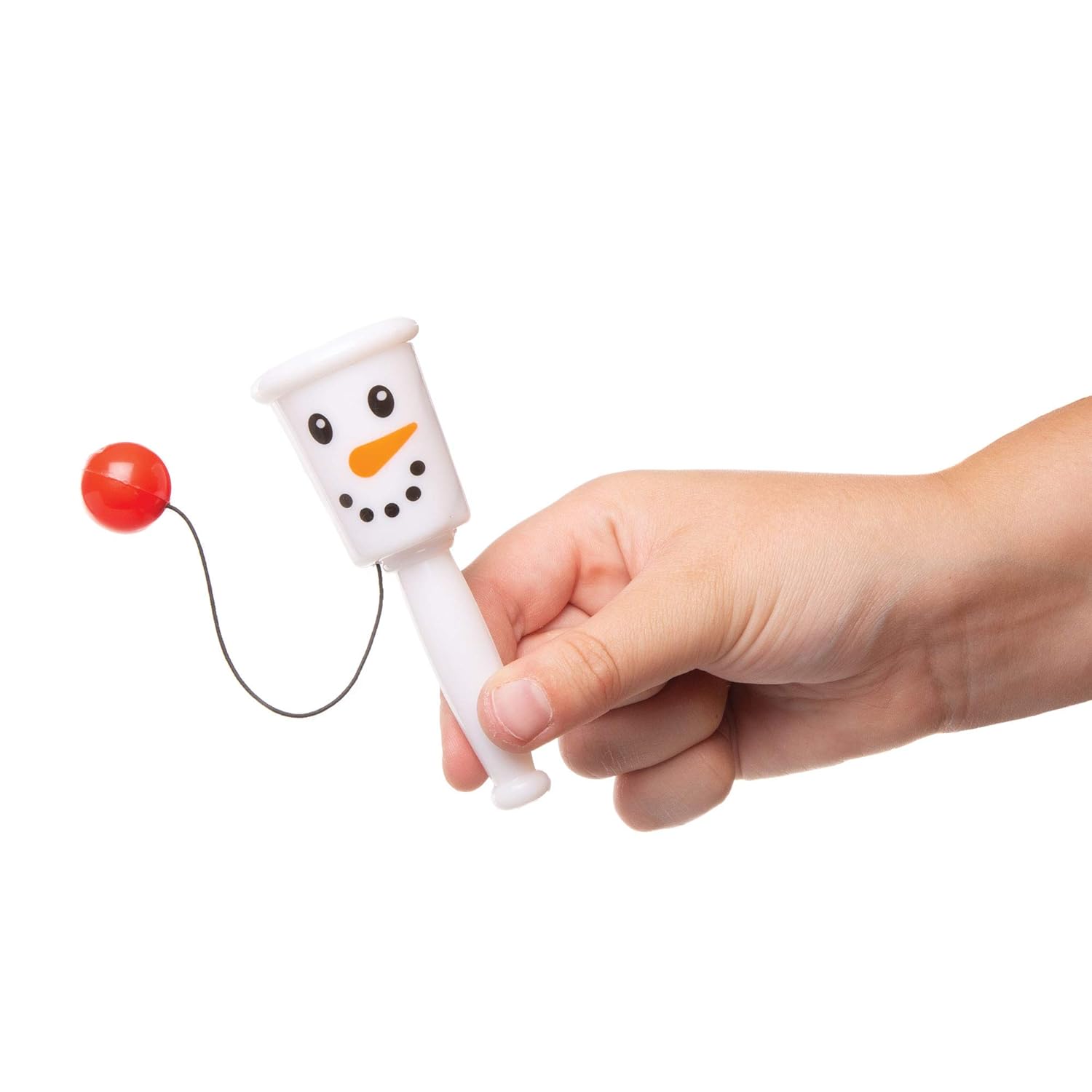Baker Ross Snowman Click and Catch Game - Festive Swing Ball Toy for Kids 3