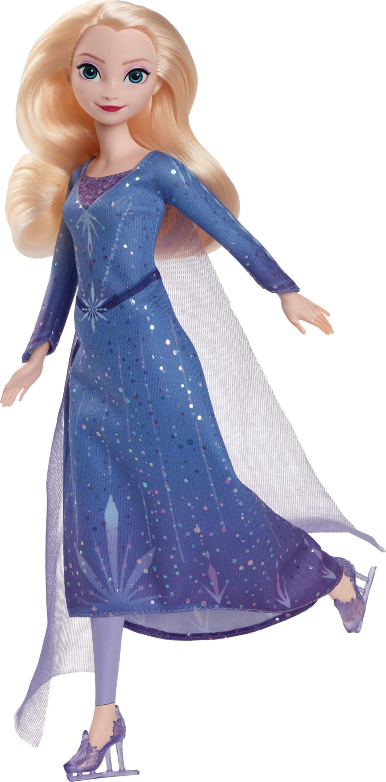 Mattel Disney Frozen Elsa Fashion Doll & Accessories - Ice-Skating Look with Removable Dress & Skates, JBG53