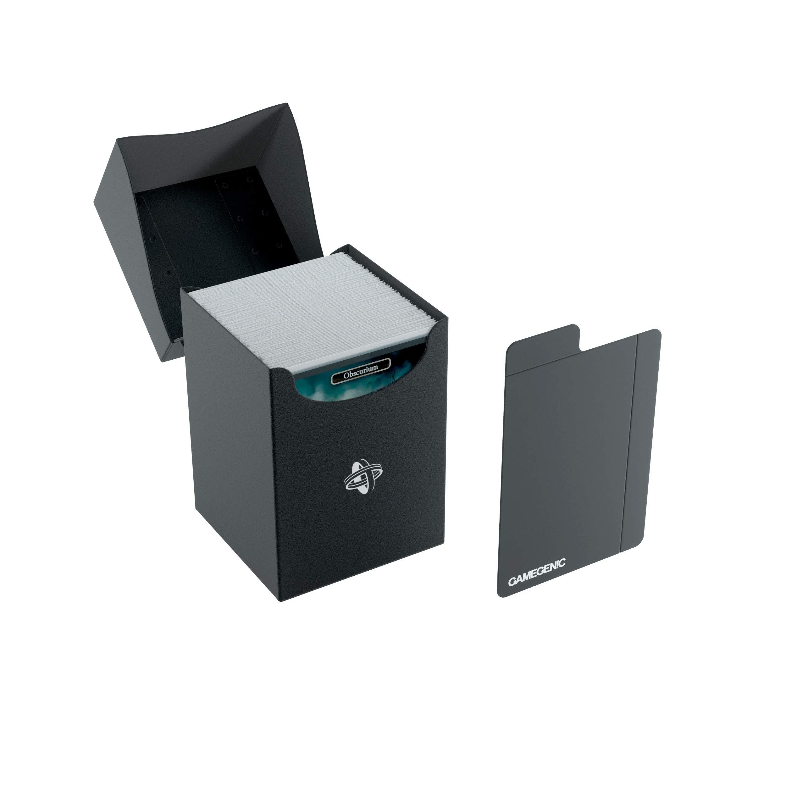 Gamegenic 100-Card Deck Holder - Durable Plastic Box | Self-Locking Lid | Black 3