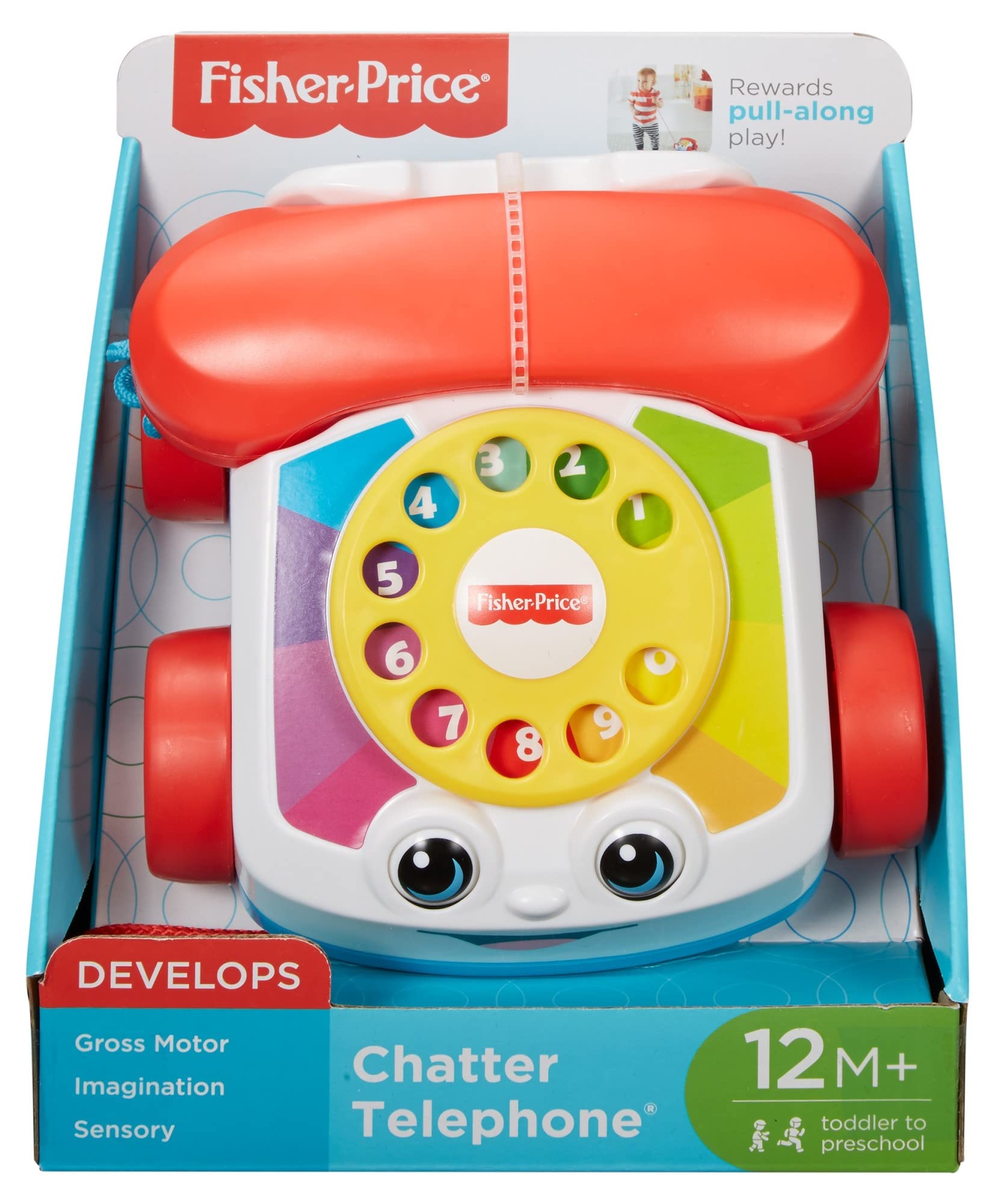 Fisher-Price Chatter-Telefon – Klassisches Nachziehspielzeug für Kleinkinder ab 12 Monaten 10