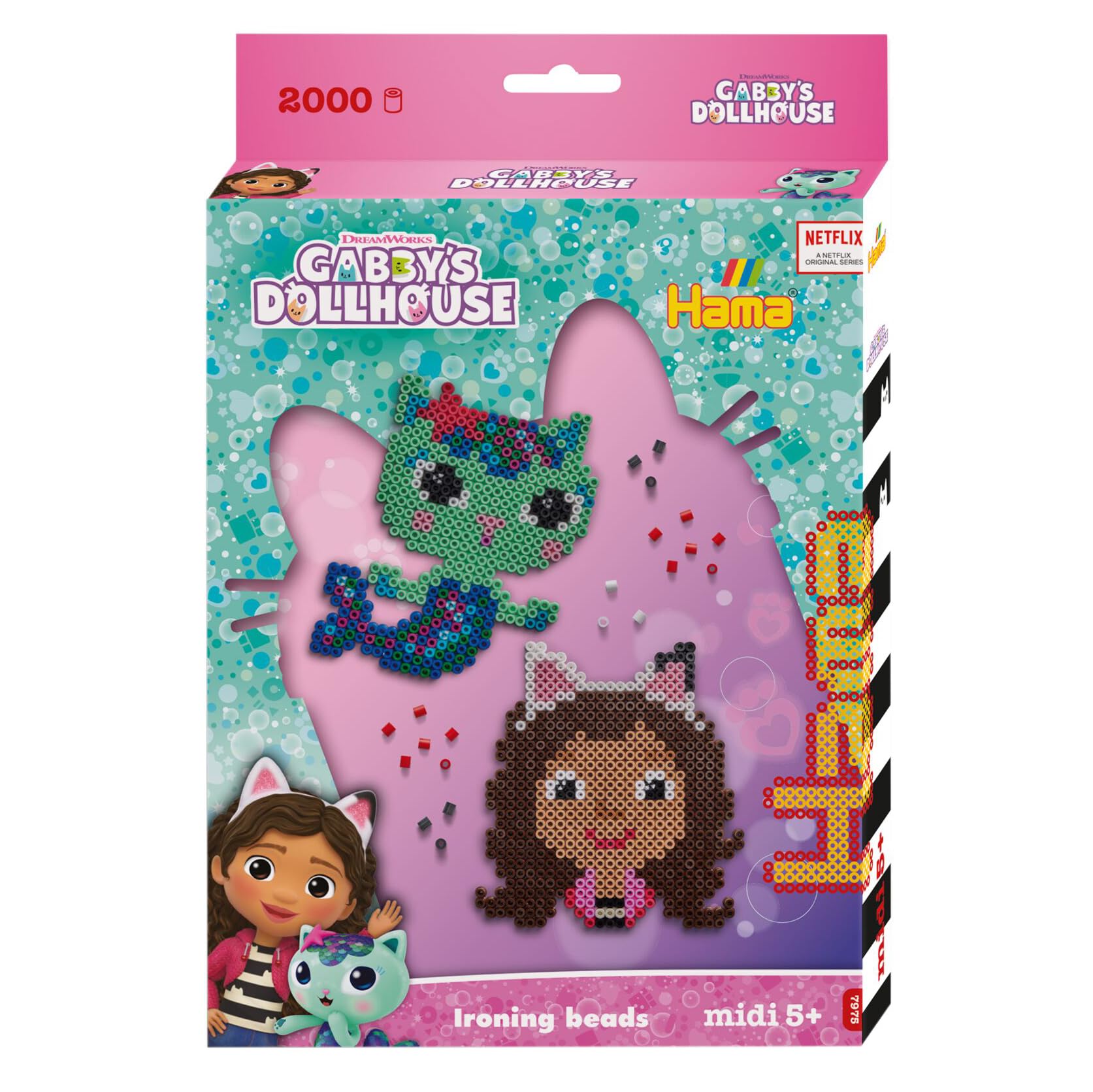 Hama Gabby's Dollhouse 2000 Fuse Beads Craft Kit with Pegboard
