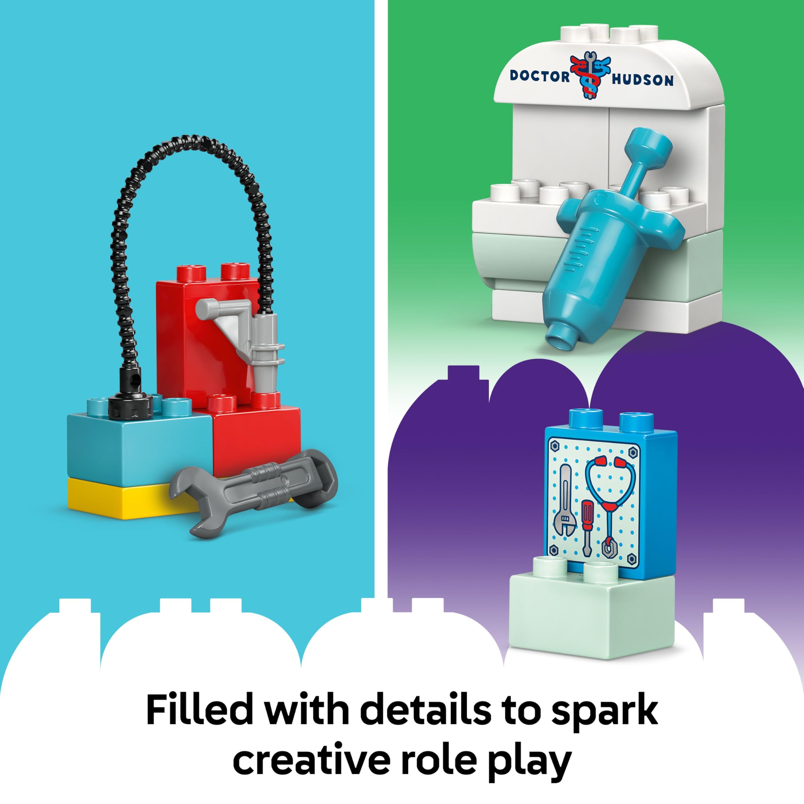 LEGO DUPLO Disney and Pixar Cars McQueen's Visit to Doc's Garage - Buildable Race Car Playset for Toddlers 2+ 4