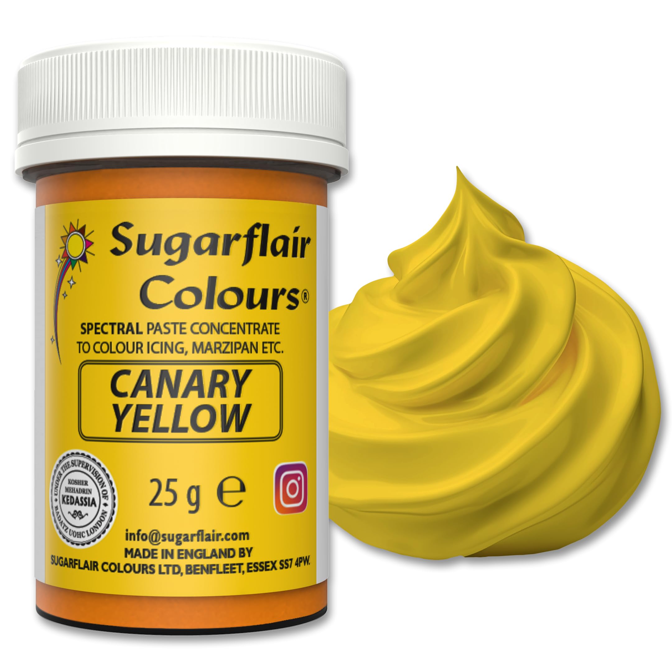 Sugarflair - Spectral Kanariengelbe Lebensmittelfarbpaste (25 g) 5