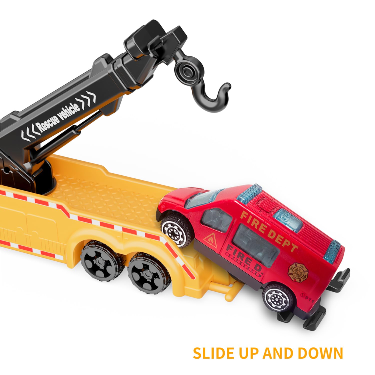 GizmoVine Tow Truck Toy - 360° Crane Arm & Loading Function for Kids 3+ 11