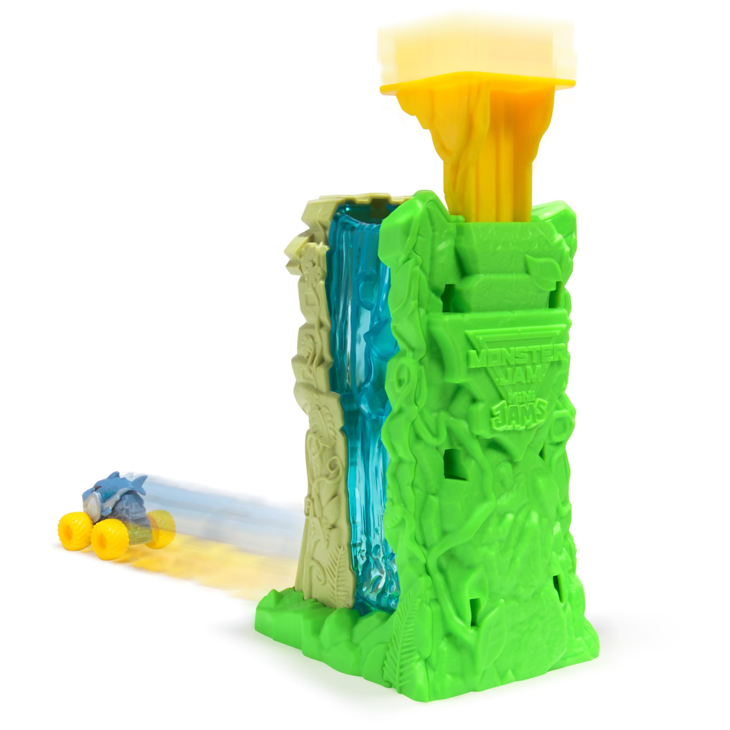 Monster Jam Mini Jams Megalodon Jungle Blaster Launcher Playset - 17.7 cm Rapid Fire Action with 2 Exclusive Trucks 6