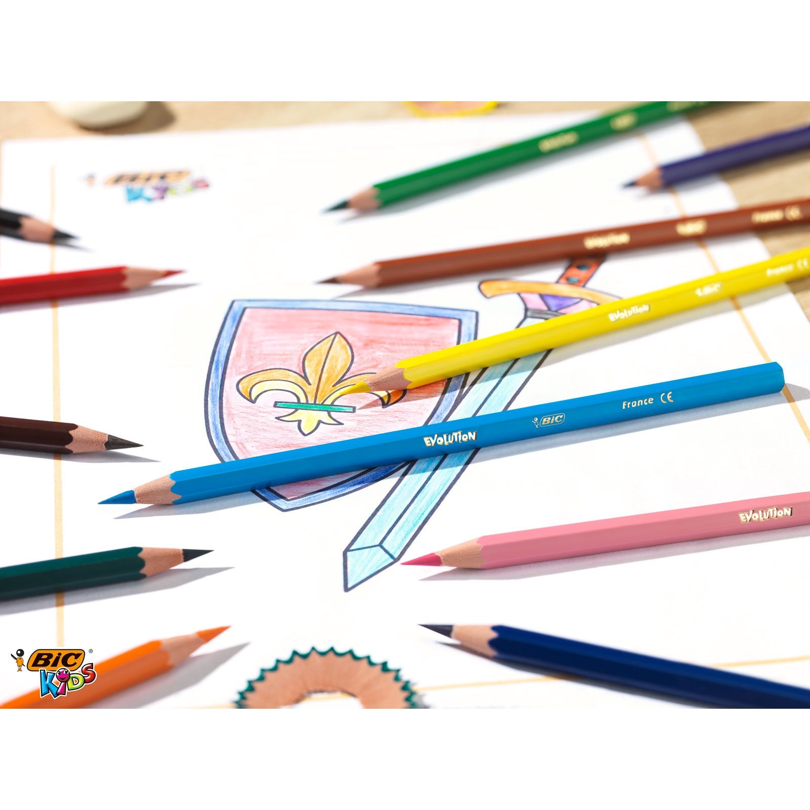 BIC Kids Evolution Coloured Pencils - Wood-Free, Durable Art Supplies for Kids 5+ 7